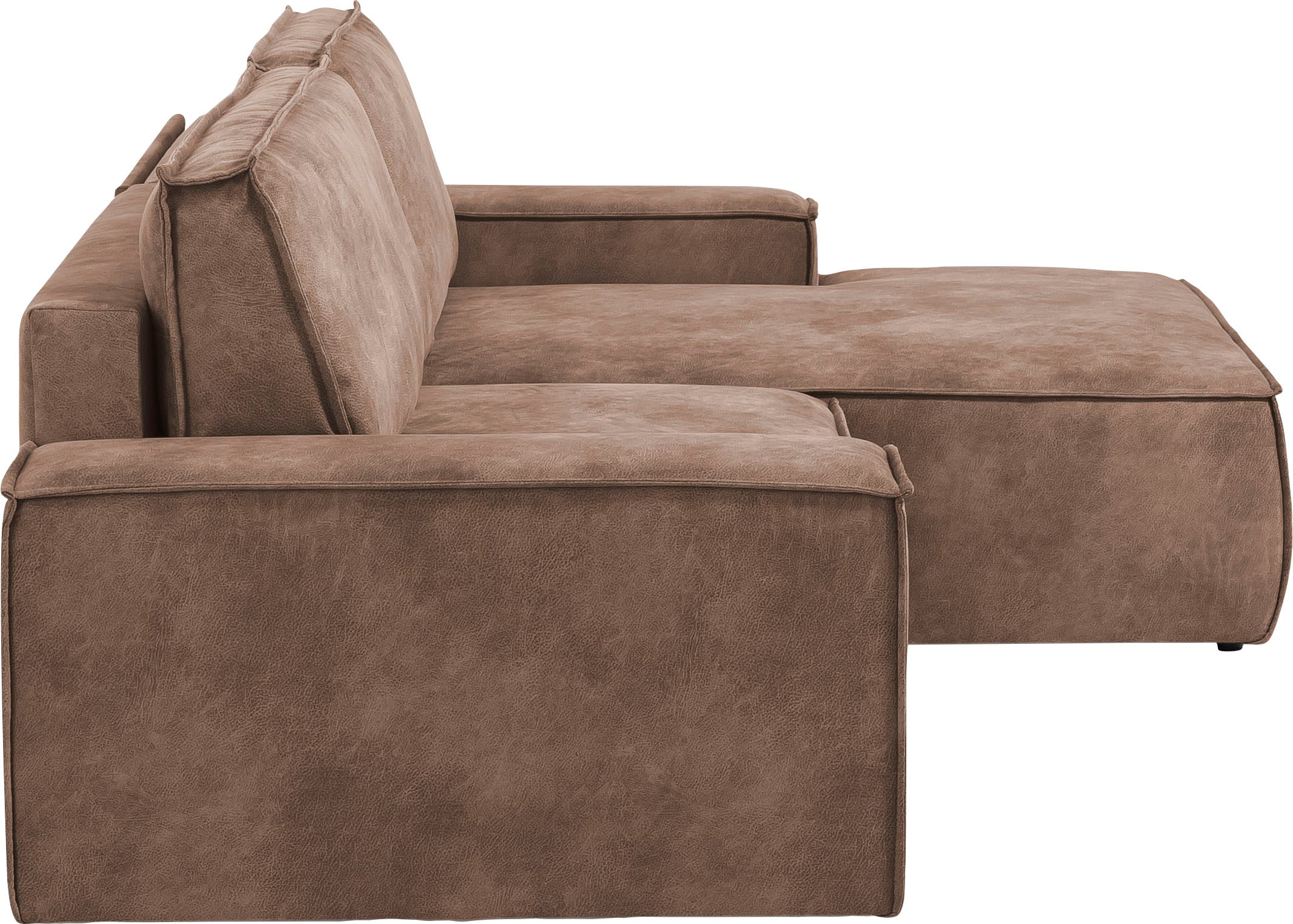 Home affaire Ecksofa SHERWOOD Schlafsofa 267 cm, L-Form, Schlaffunktion mit Bettkasten (210x136 cm), Cord, Vintage, Samtvelours