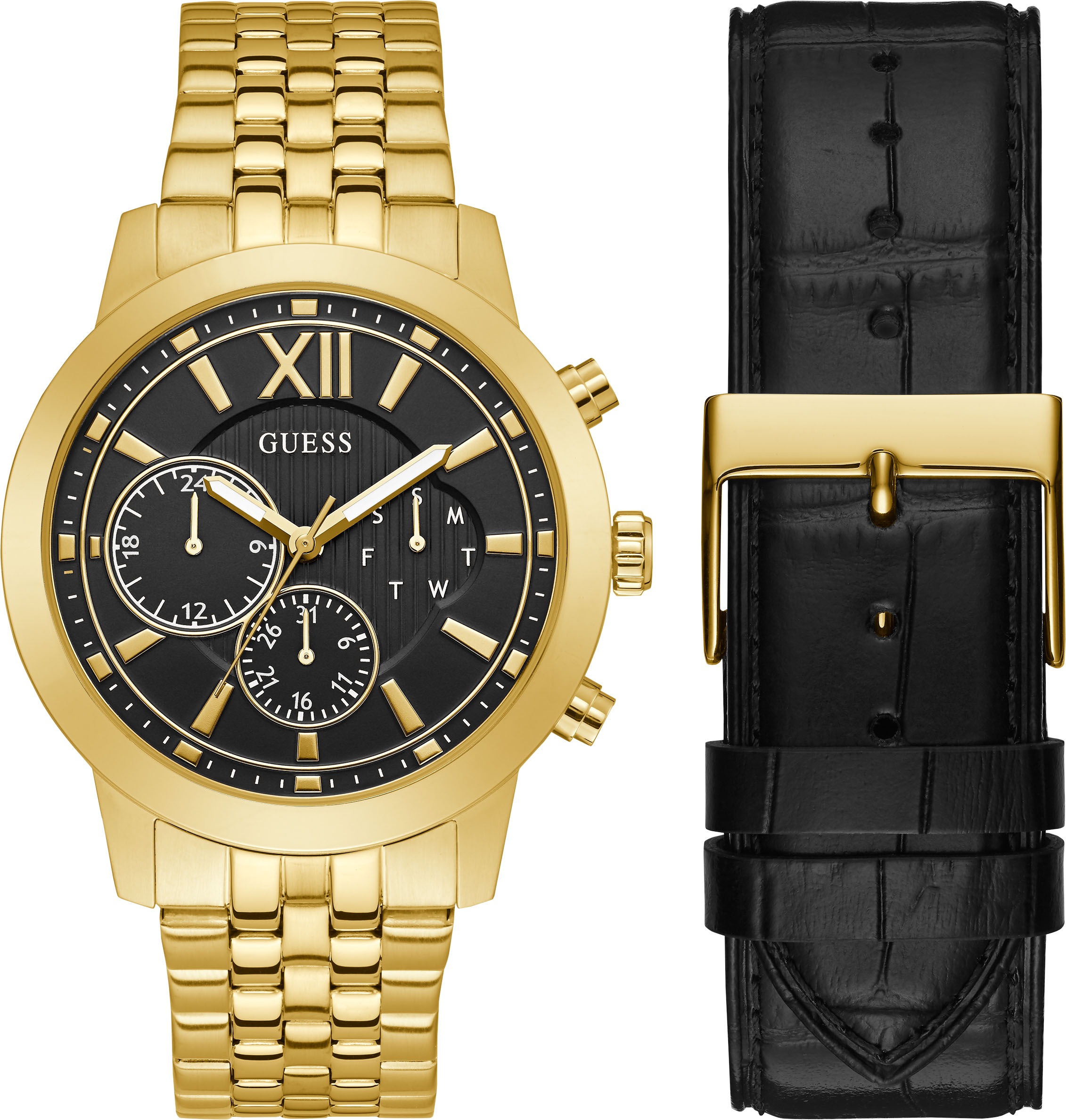 Image of Guess Multifunktionsuhr »MERCURY,GW0296G1«, (2 tlg., mit einem schwarzem Wechselband) bei Ackermann Versand Schweiz