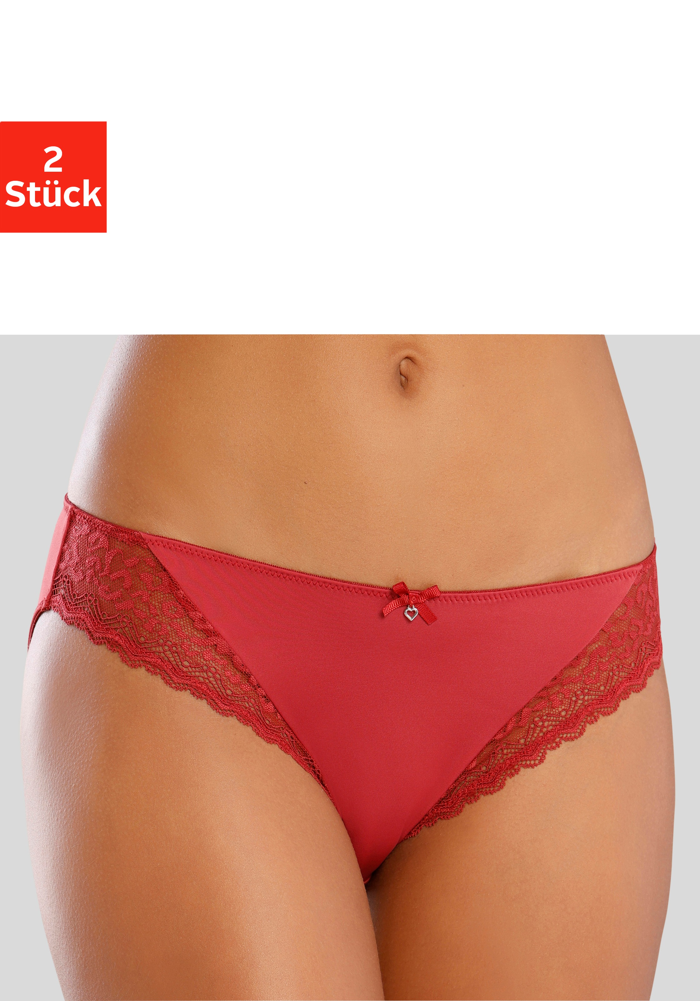 Image of LASCANA Slip, (2 St.), mit Spitzeneinsätzen in Leo-Optik bei Ackermann Versand Schweiz