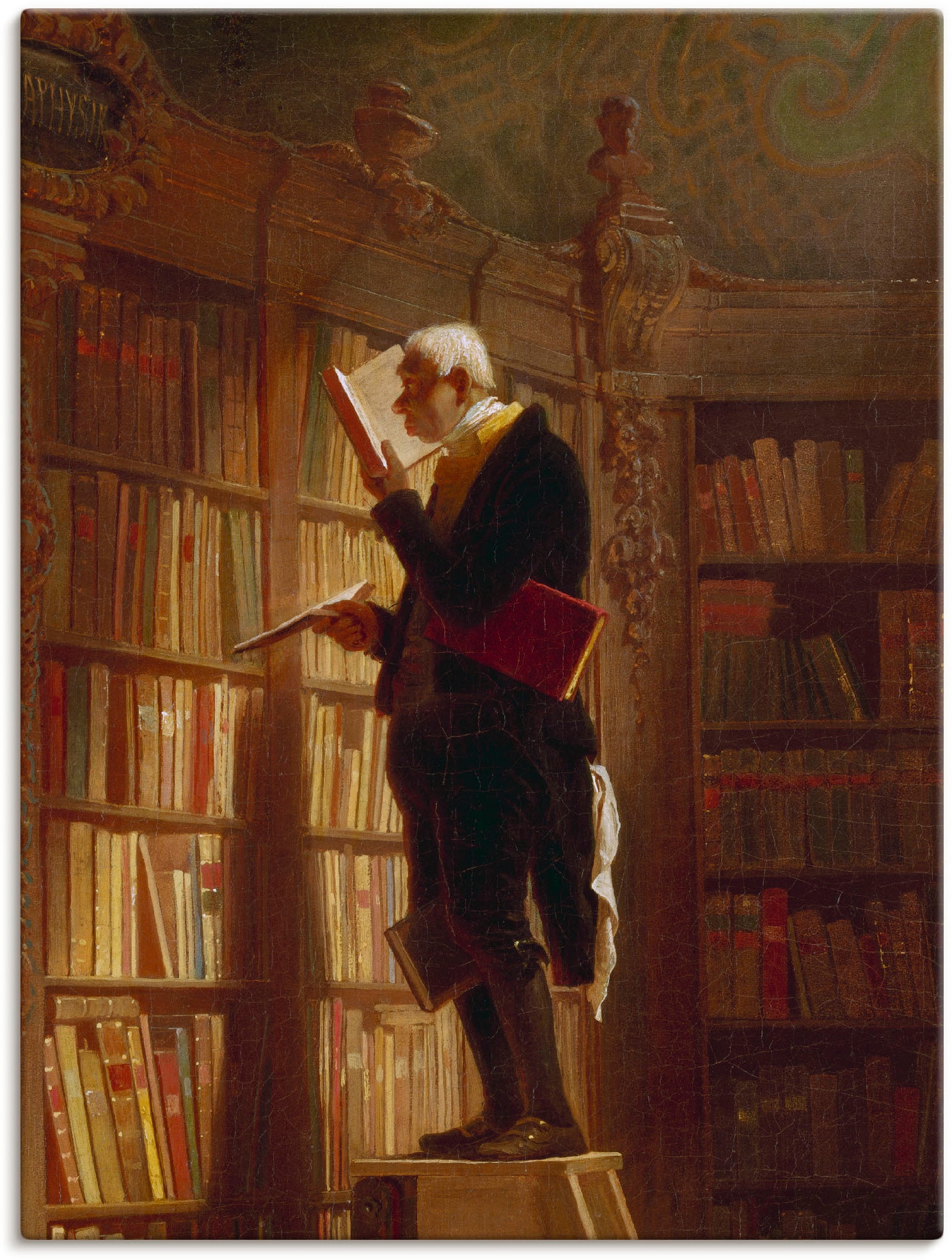 Grössen (1 Mann, Bücherwurm Leinwandbild, als Artland Wandaufkleber günstig 1850«, St.), kaufen Poster »Der versch. oder (Detail). in Wandbild Um