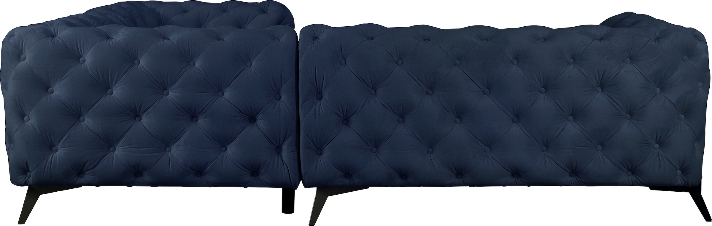 Leonique Chesterfield-Sofa »Amaury L-Form«, moderne Chersterfield-Optik, Breite 262 cm, Fussfarbe wählbar