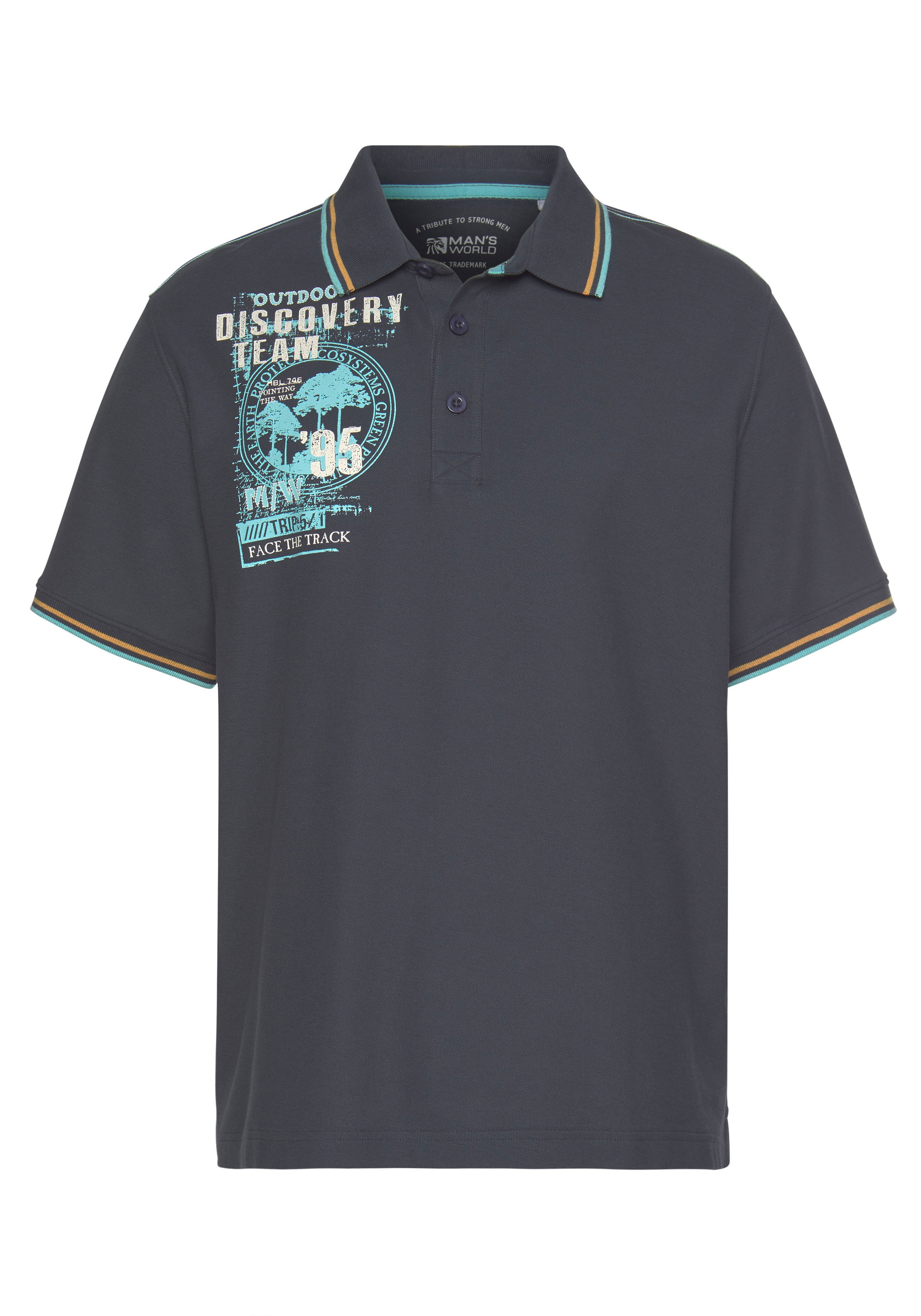 Man's World Poloshirt, Mit Print an der Schulter