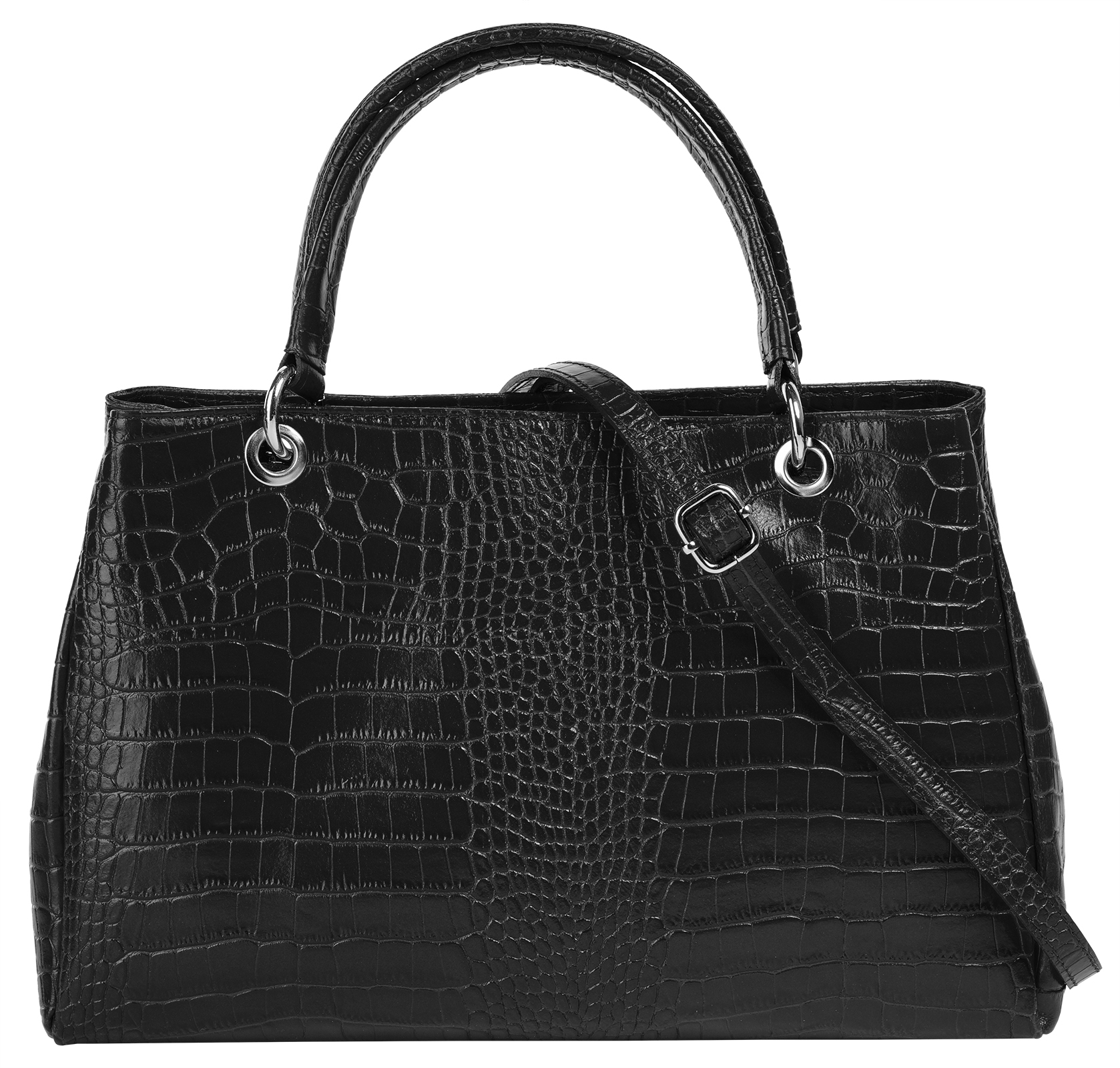 Henkeltasche, echt Leder, Made in Italy
