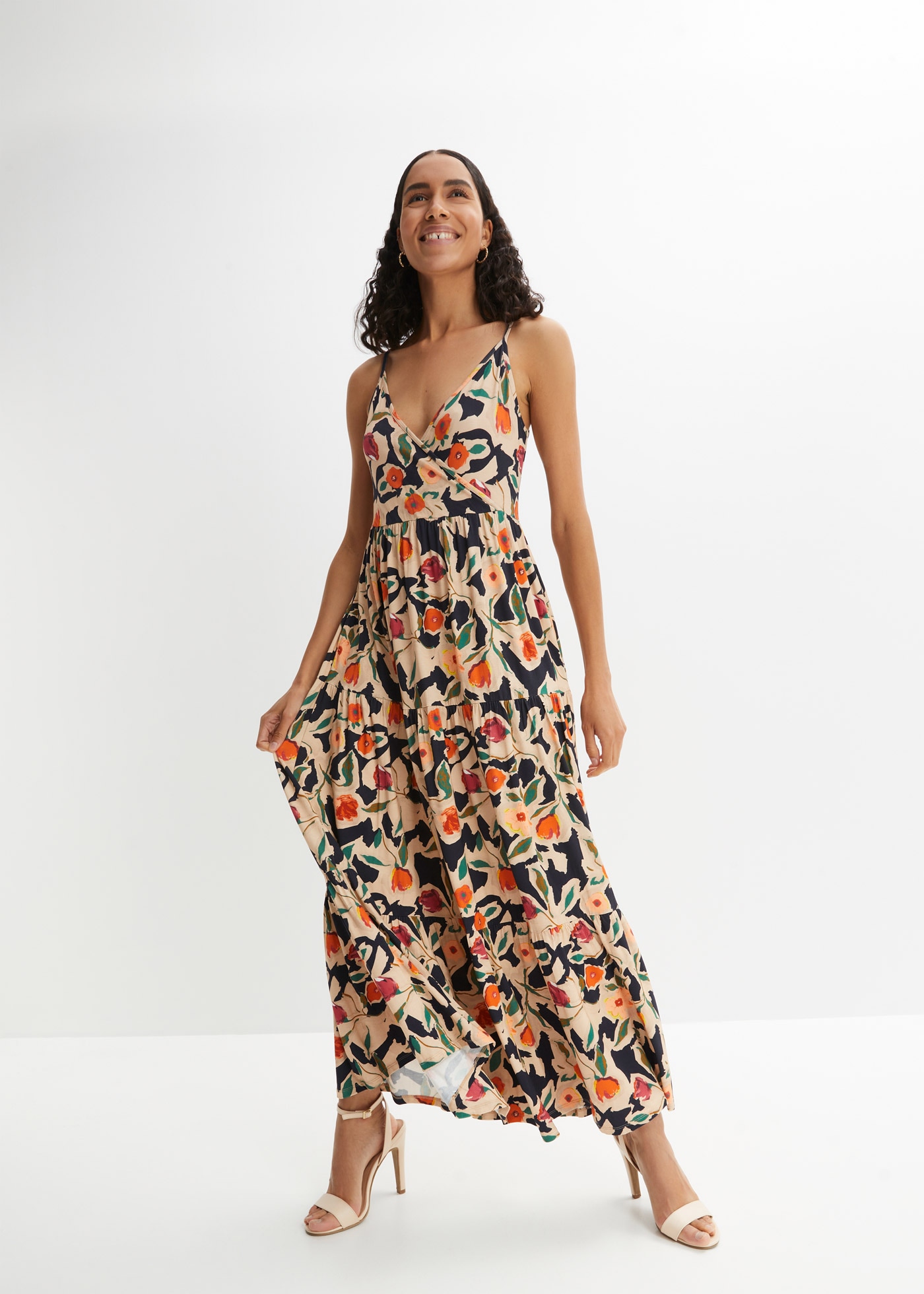 Image of bonprix Maxikleid "Maxikleid aus softem Viskose-Mix" für eleganten Look, aus Viskose-Mix, ausgestellte Passform