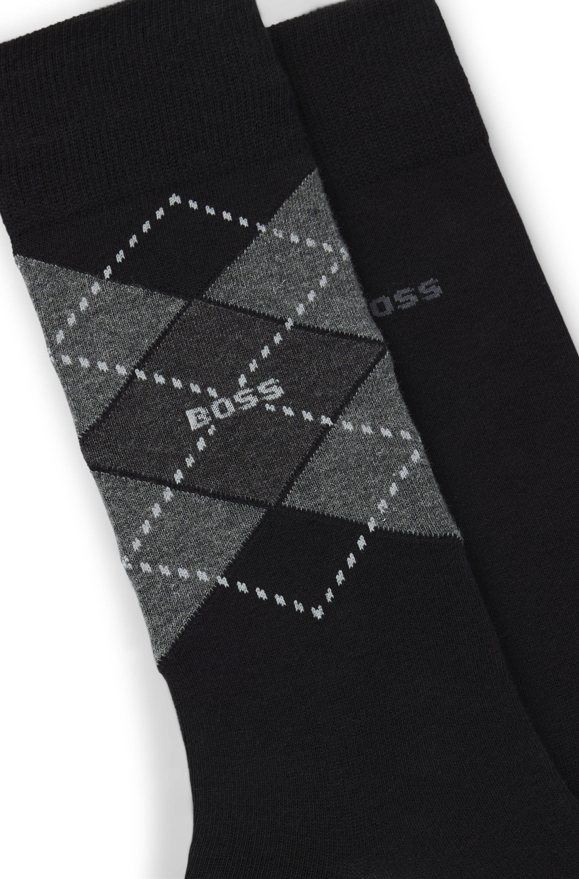 BOSS Chaussettes »2P RS Argyle CC« Packung, 2er Pack, 2 Couple tlg. mit BOSS Schriftzug
