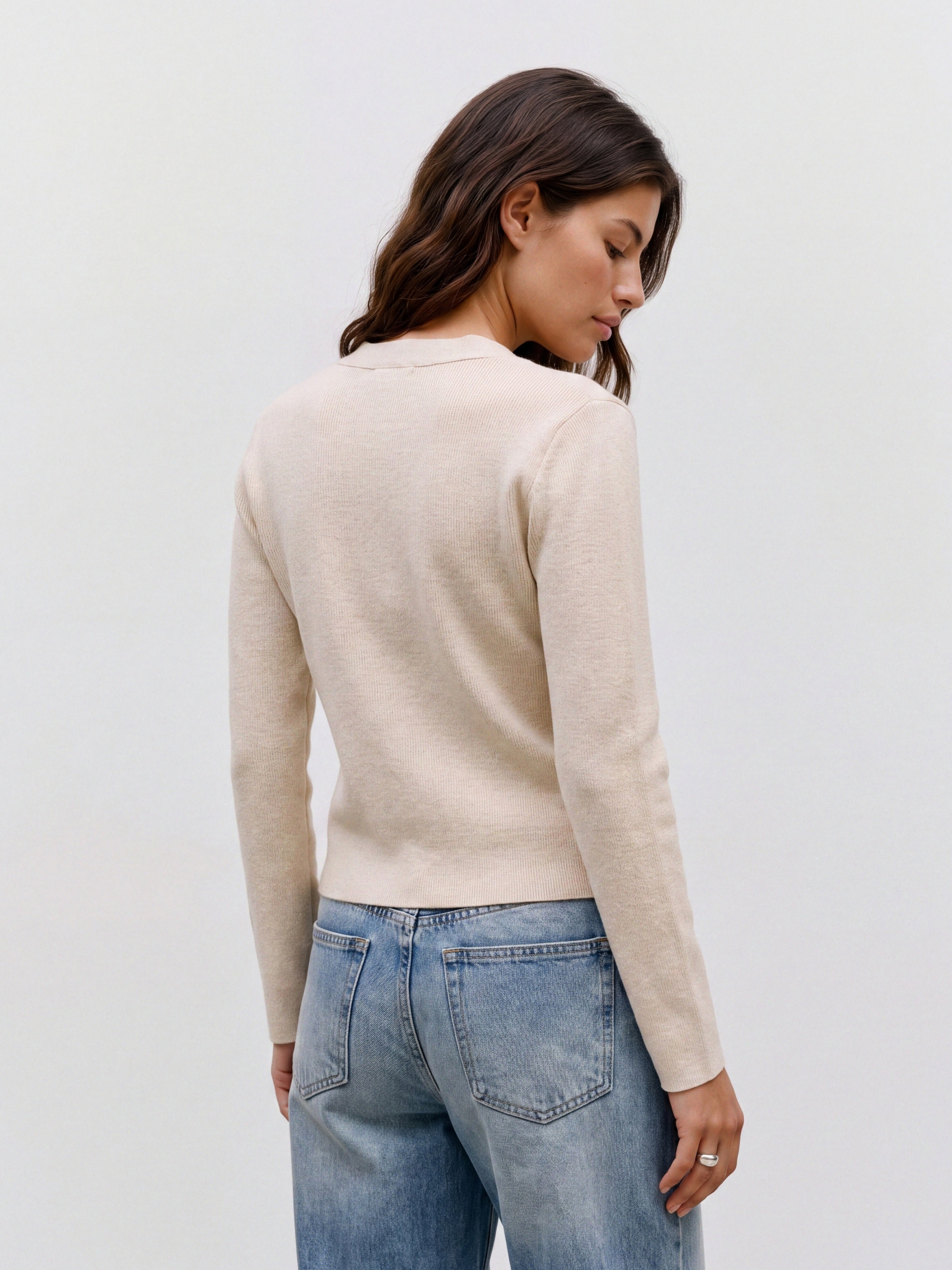 Vero Moda Strickjacke »VMMILLE LS V-NECK CARDIGAN NOOS« Materialmix mit Wolle