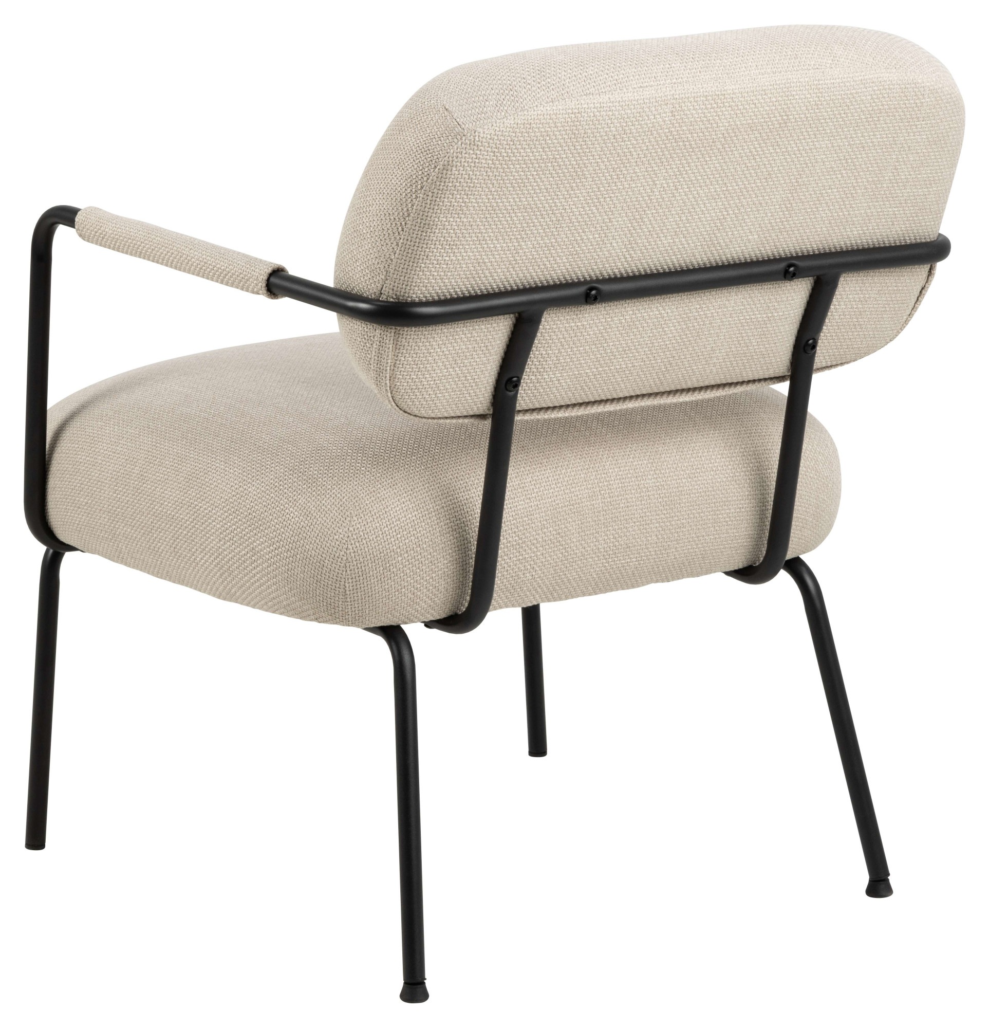 ACTONA GROUP Loungesessel »Dillon Polstersessel, Armlehne,« Loungestuhl, beiger Stoff, schwarze Stahlbeine, Sitzhöhe: 46,5 cm
