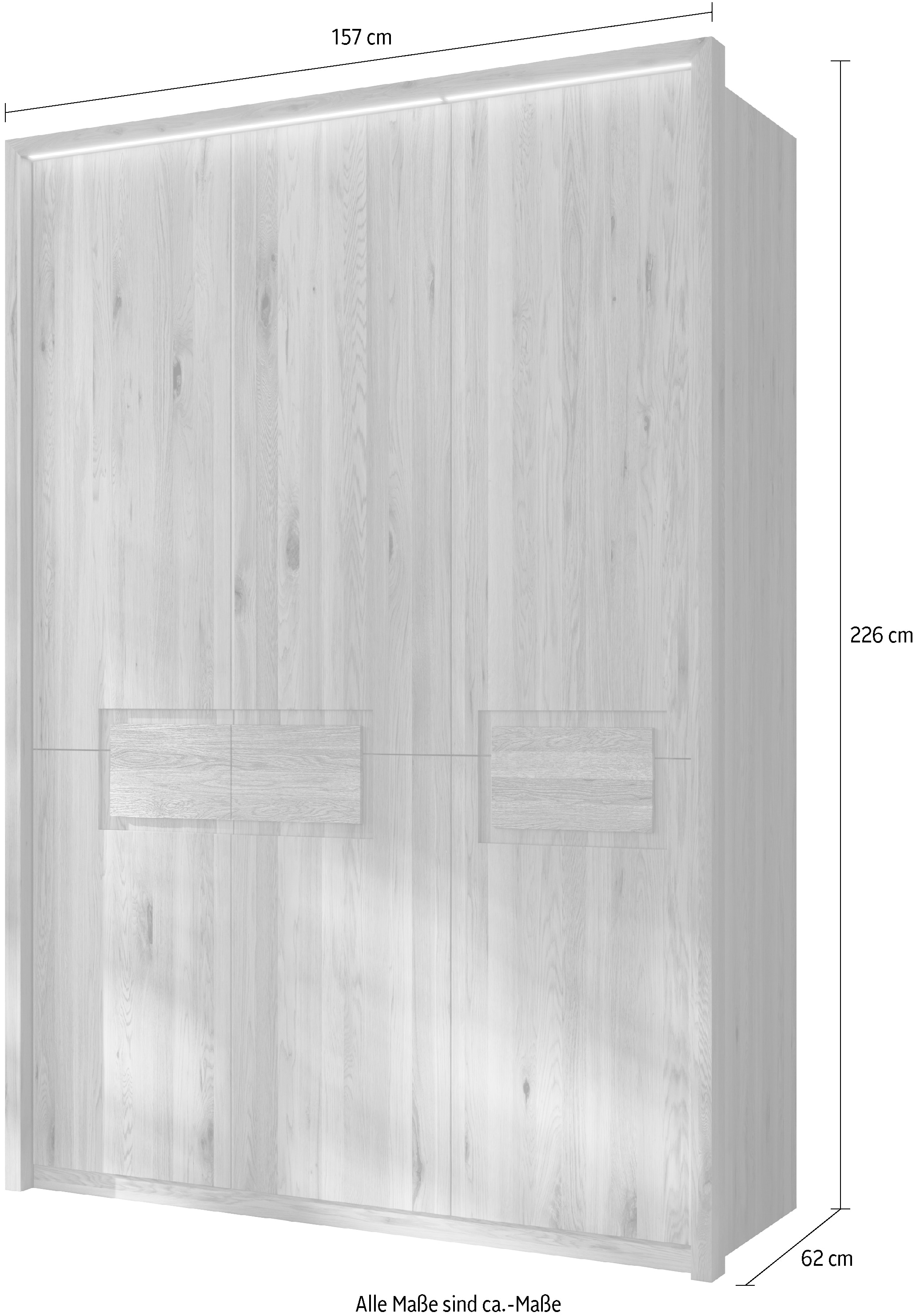 Home affaire Armoires à vêtements »Ambroise, aus Wildeiche, inkl. Passepartout« Massivholz-Kleiderschrank, im 50 cm Raster planbar