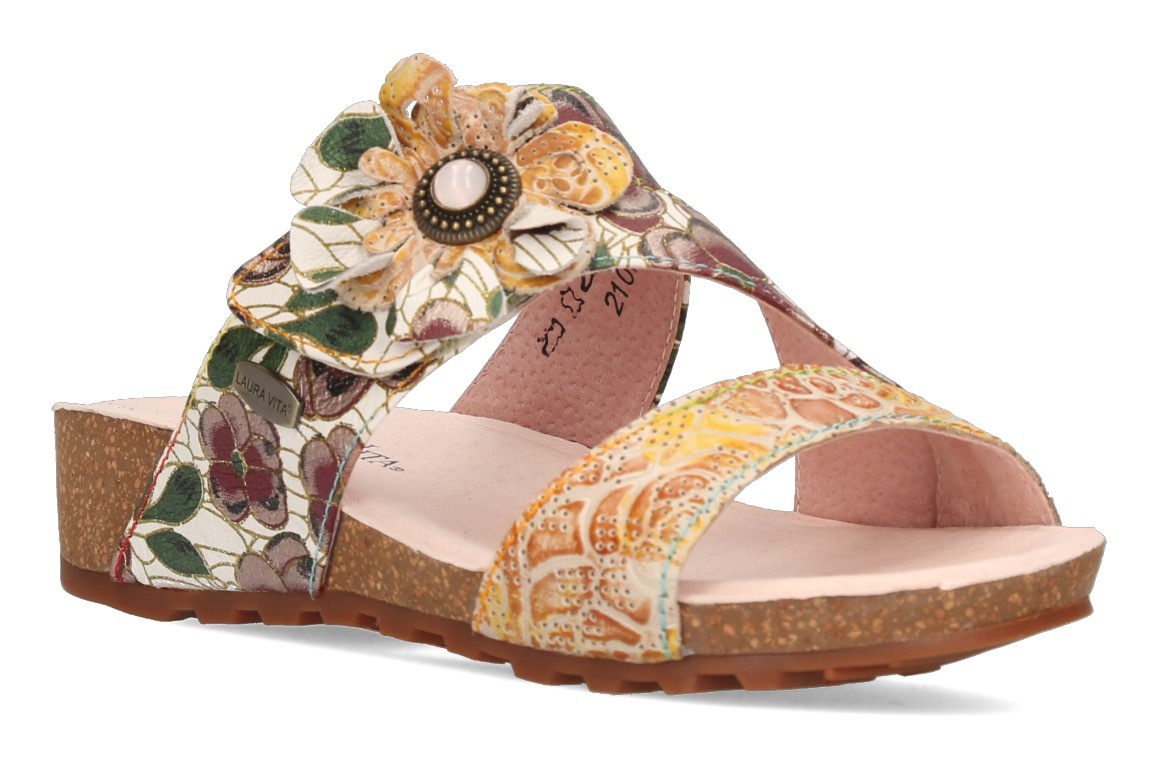 Image of LAURA VITA Pantolette »BRCYANO 60«, mit aufwendiger Blütenapplikation bei Ackermann Versand Schweiz
