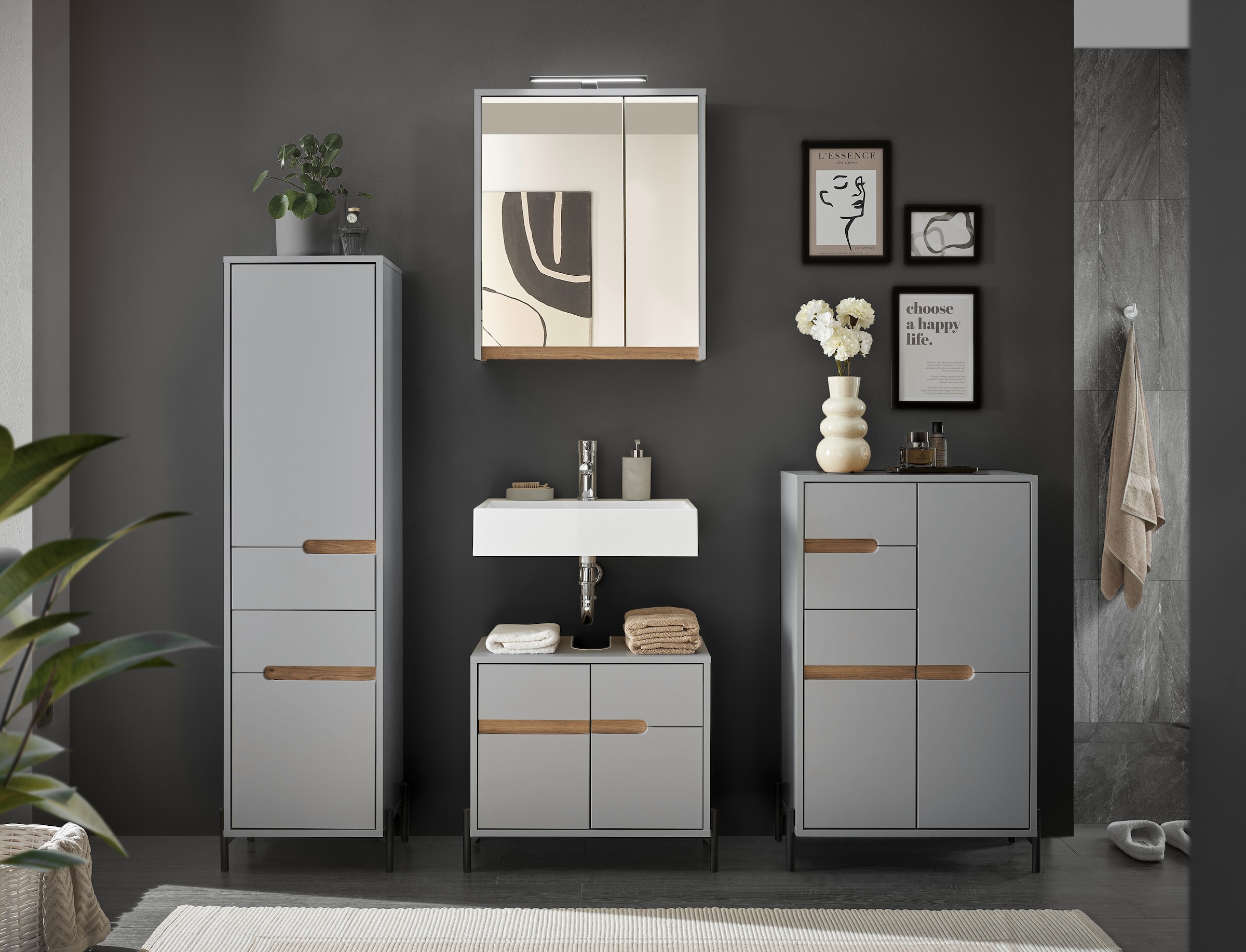 BASIC by Balculina Armoire haute »Avanto 40x155x35 cm« 1 cuis tlg. largeur 40 cm, fermeture douce pour portes, FSC-Mix 70%