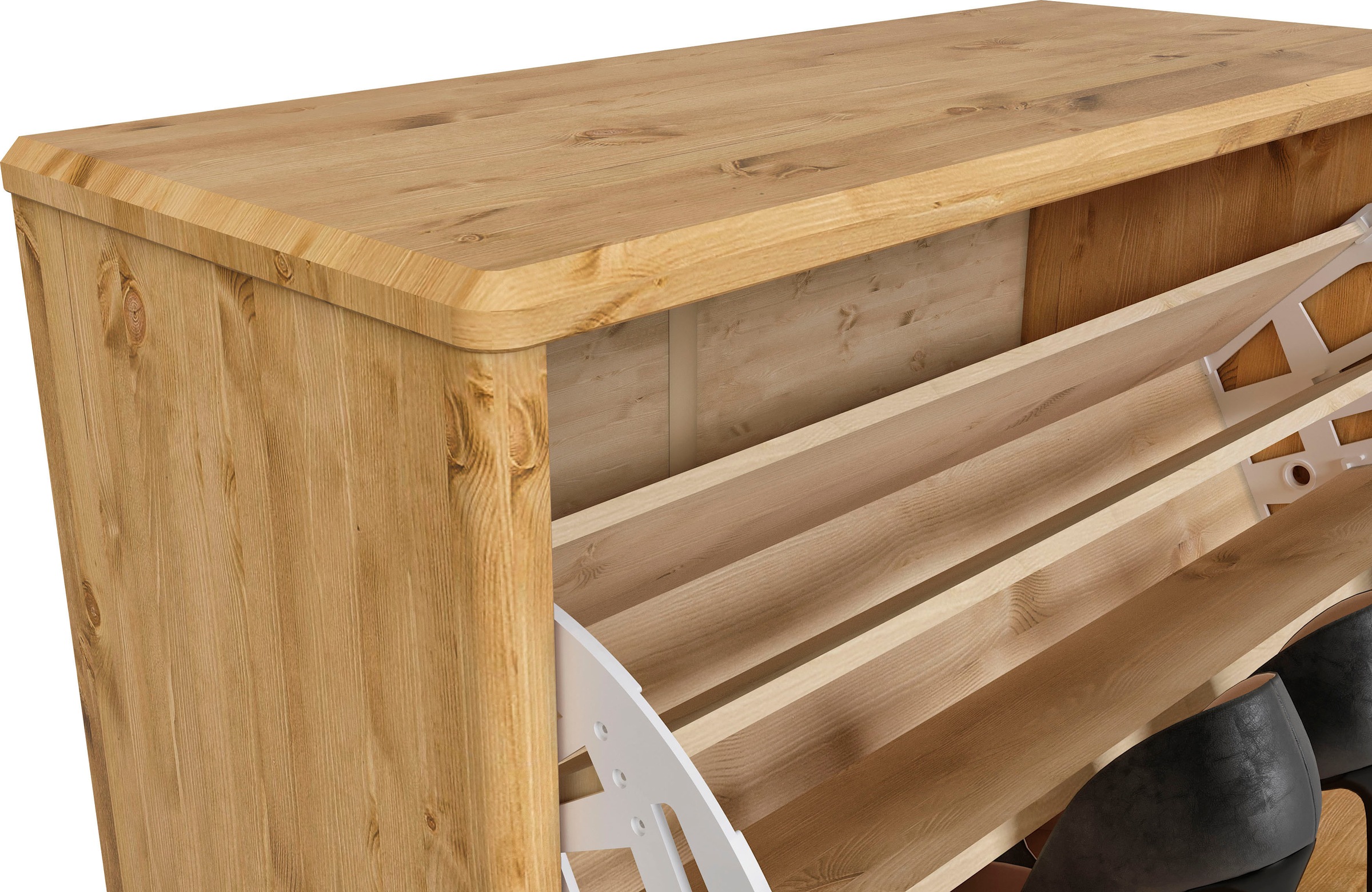 Home affaire Schuhschrank »Luven« FSC® zertifiziertes Massivholz, mit 2 Klappen