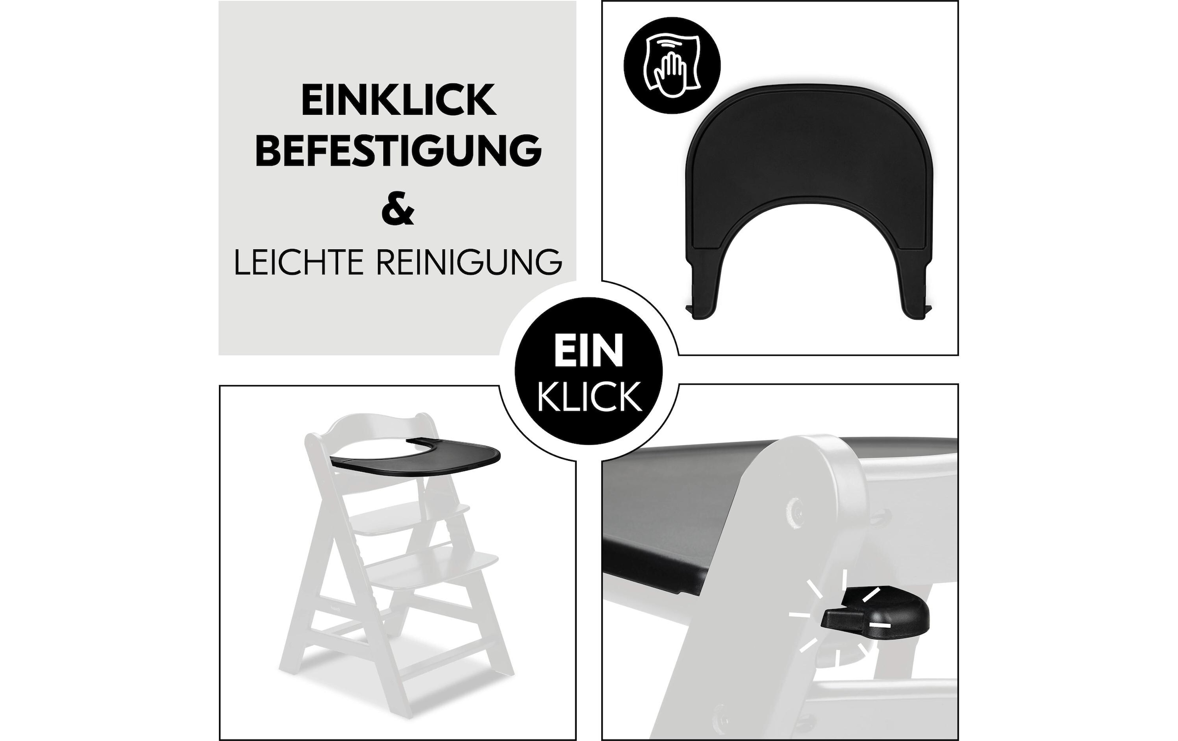 Hauck Hochstuhltablett »Essbrett Alpha Click Speckle«