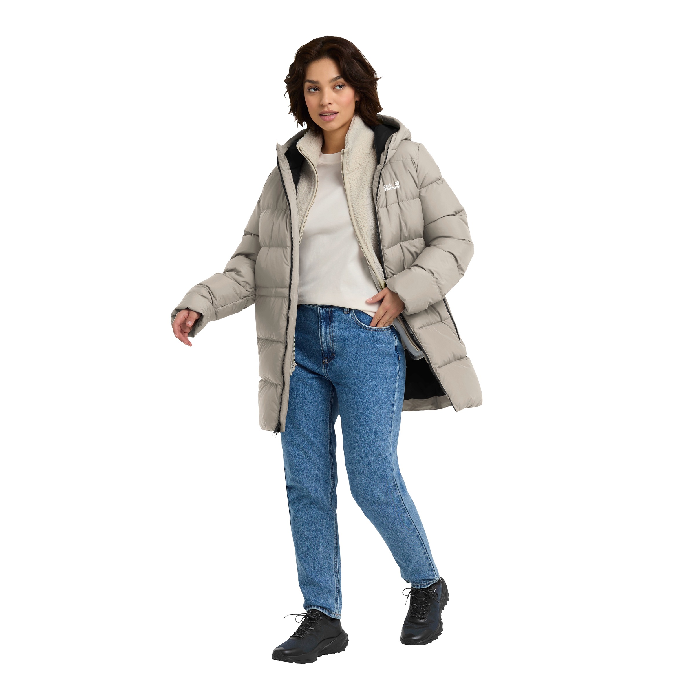 Jack Wolfskin Daunenjacke »FROZEN PALACE LONG JKT W RDS«, Wärmend, winddicht, Daunenjacke