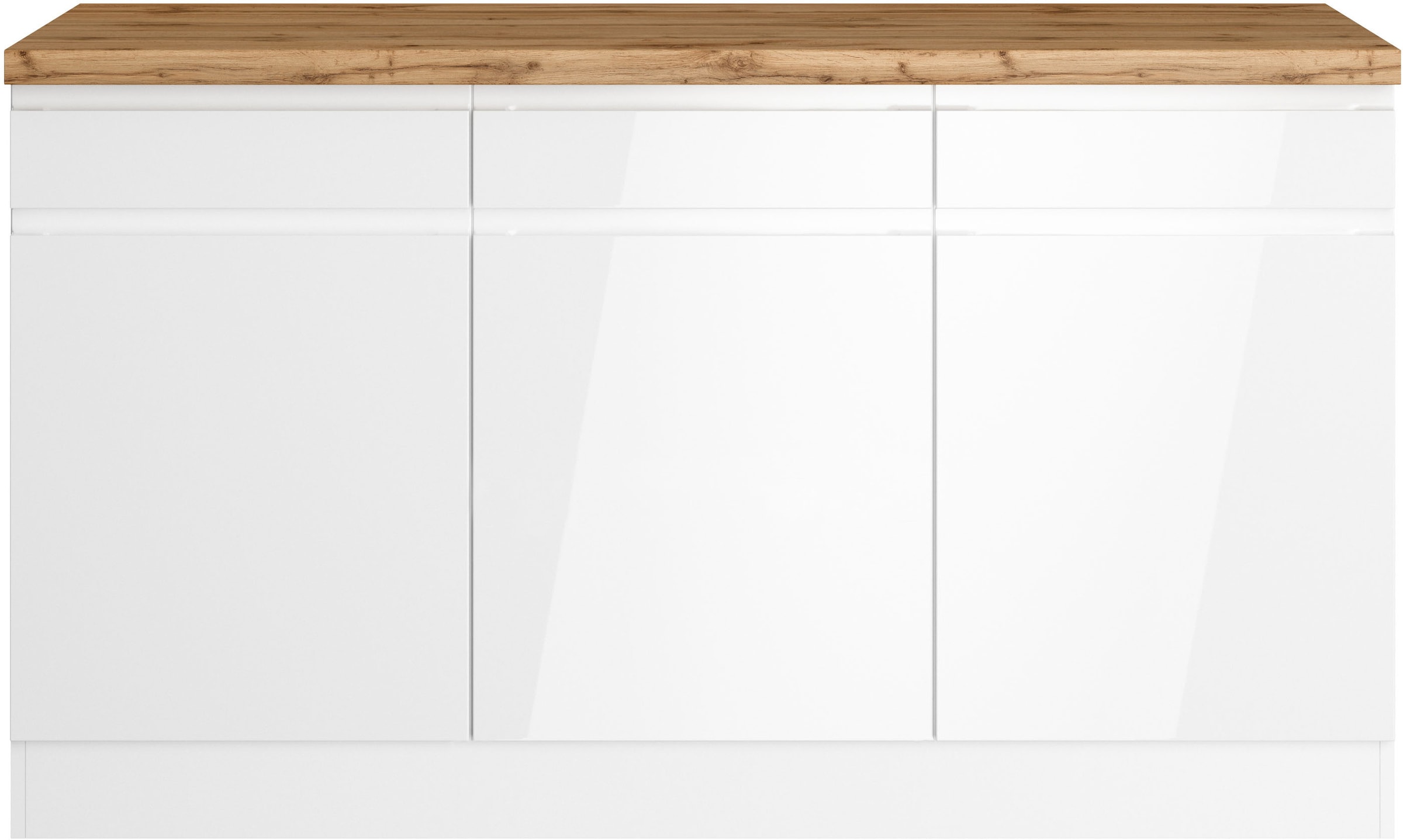 KOCHSTATION Armoire basse »KS-Virginia,neu in verbesserter Ausführung« Rangement, Softclose,  Largeur 150 cm, 3 portes, fonction soft-close