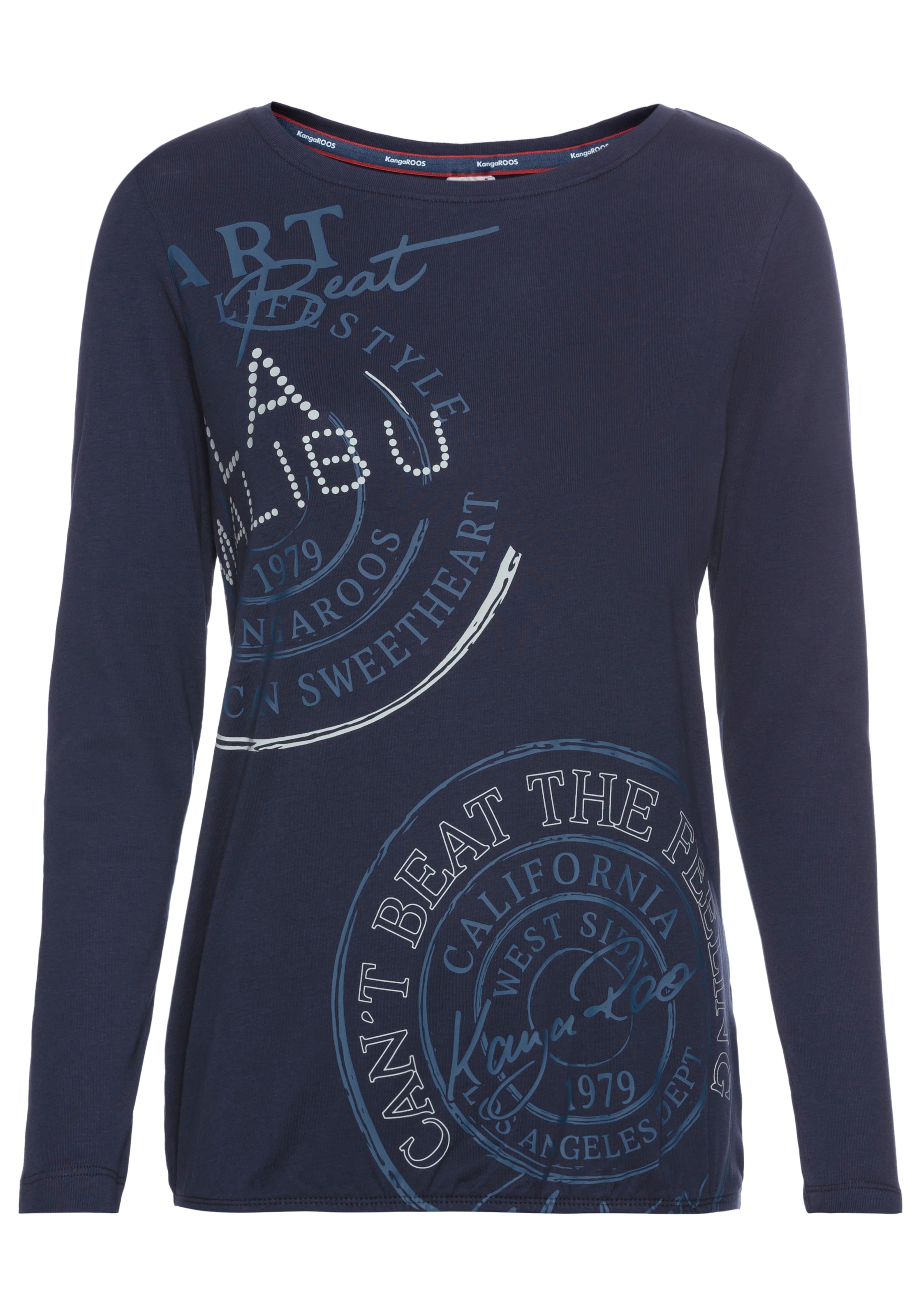 KangaROOS Langarmshirt, mit Placement-Print