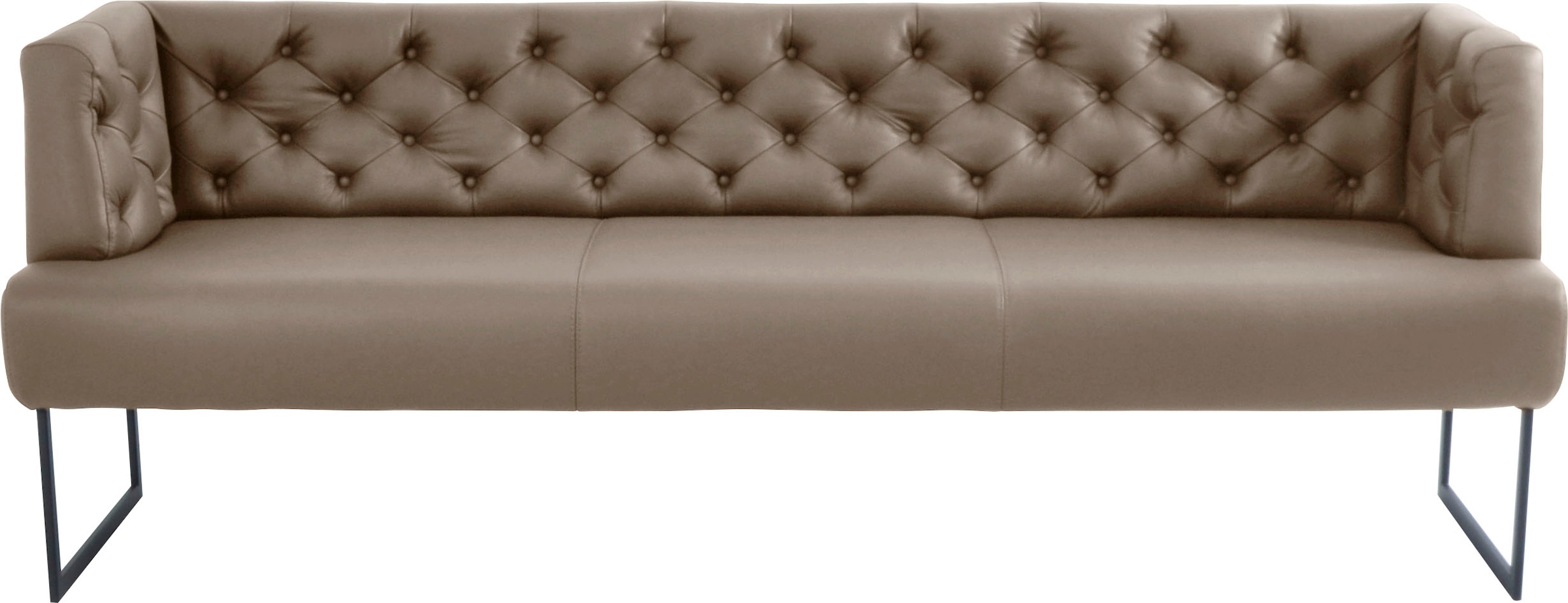 K+W Komfort & Wohnen Polsterbank »Creso« im modernen Chesterfield-Look, mit schwarzen Kufenfüssen