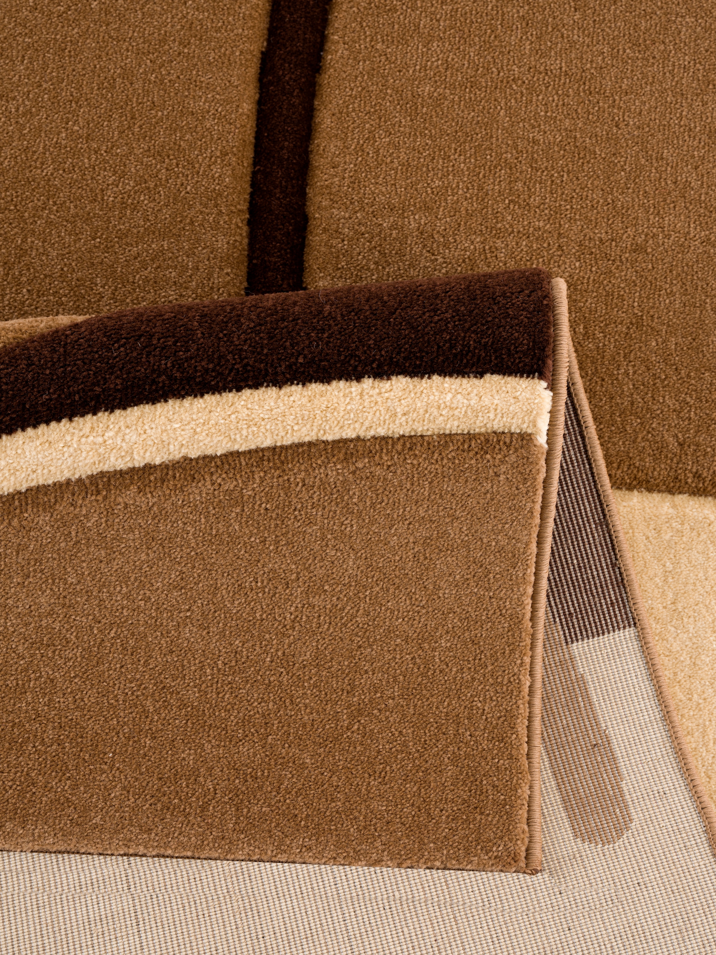 my home Teppich »Kjer«, rechteckig, 18 mm Höhe, mit handgearbeitetem Konturenschnitt im 3D-Design, Kurzflor