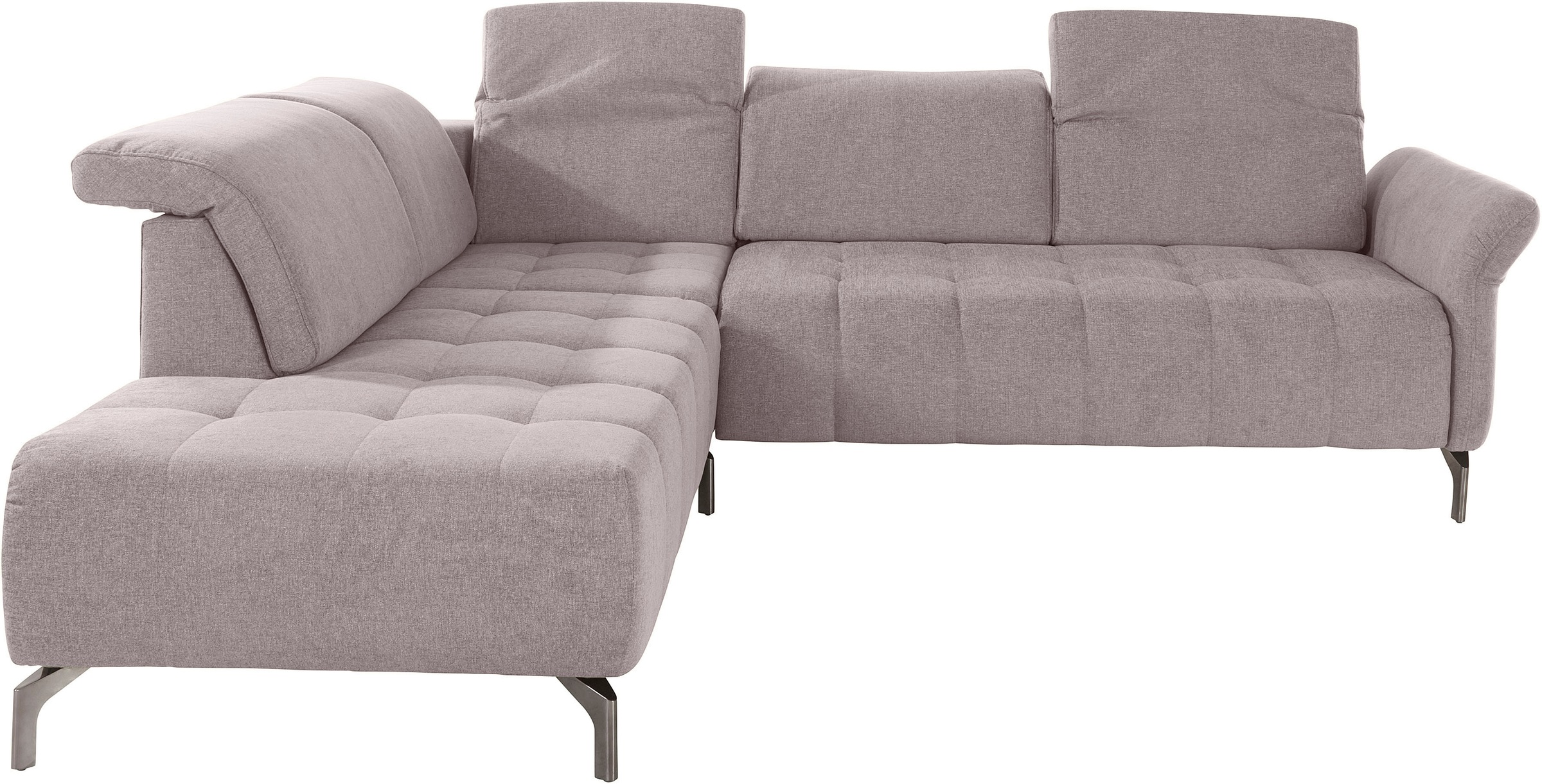 INOSIGN Ecksofa »Fresh L-Form«, Federkern, wahlweise Kopfteilverstellung und motorischer Vorziehsitz