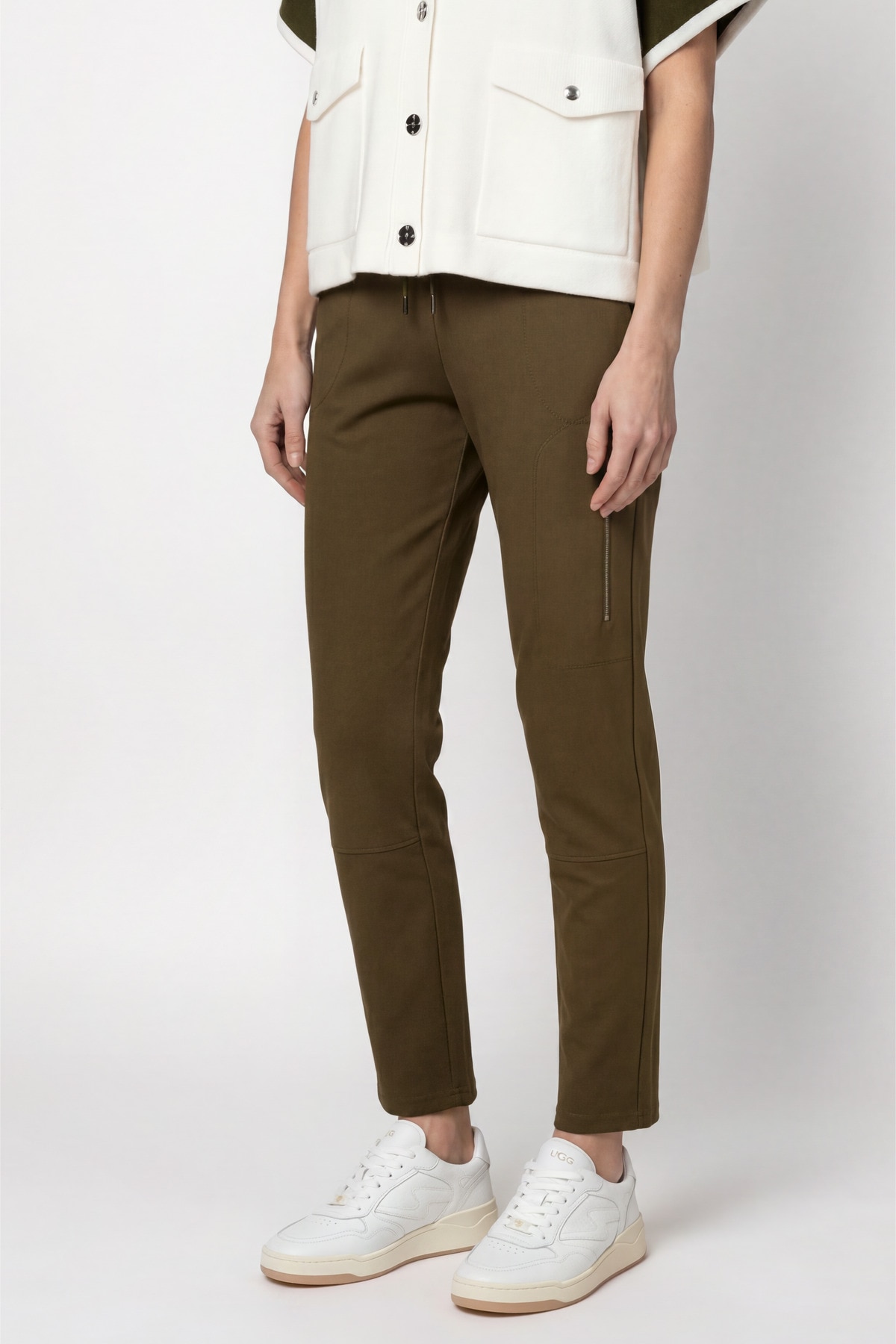 Image of Monari Jogger Pants "Hose Basic Rippe 72cm" Regular fit mit Taschen