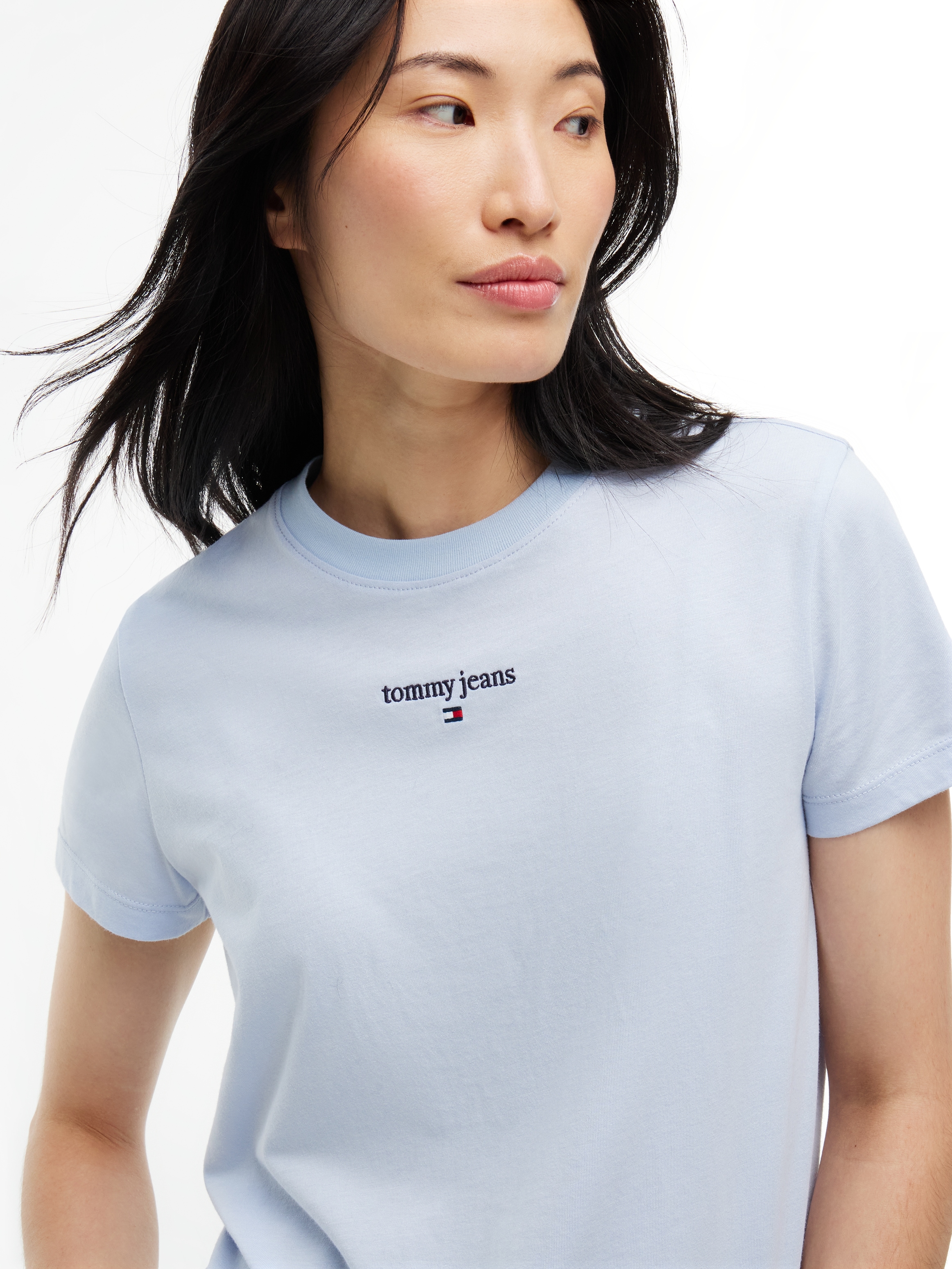 Tommy Jeans Shirt à col rond »TJW REG CLASSIC LOGO SS TEE« mélange de coton