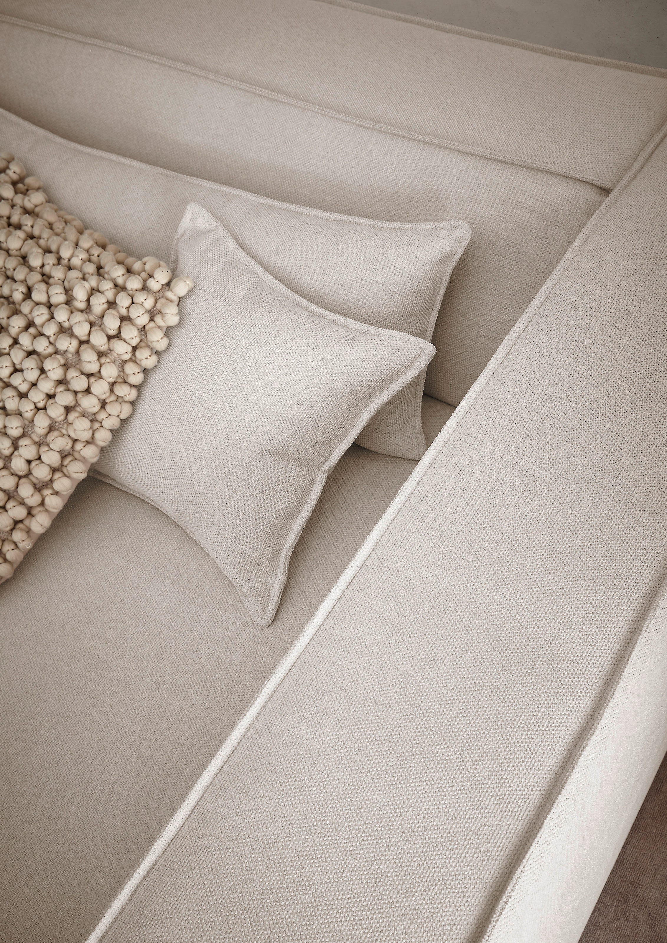 LeGer Home by Lena Gercke 3-Sitzer »PIARA, Couch mit Kedernaht, Sofa in Cord, Leinenoptik o. Strukturstoff«, schwarze Füsse, bequemer Sitzkomfort
