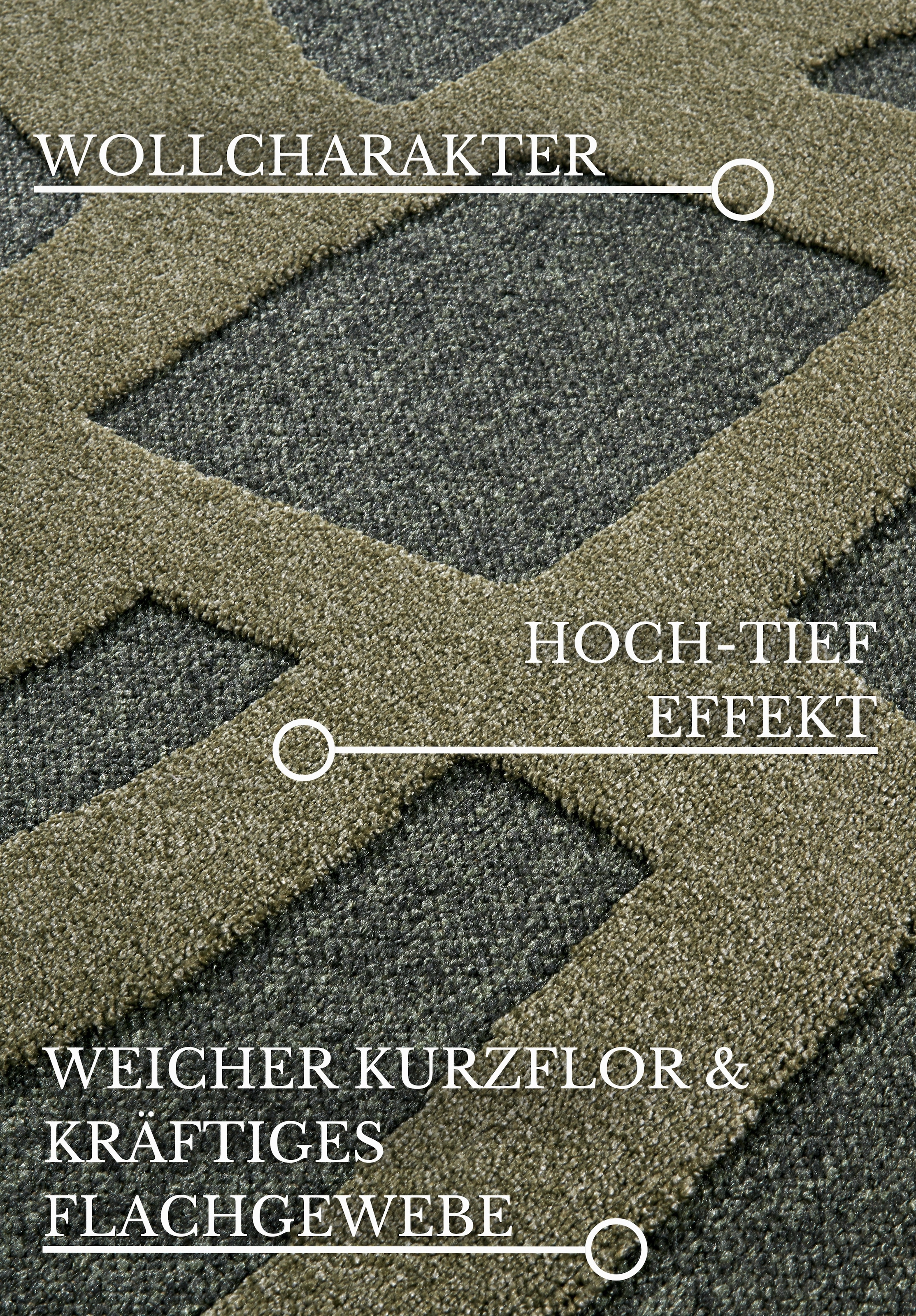Villeroy & Boch Teppich »Therese«, rechteckig, 5,5 mm Höhe, Wohnzimmer, Schlafzimmer, Modern, Hoch-Tief Effekt, Flur
