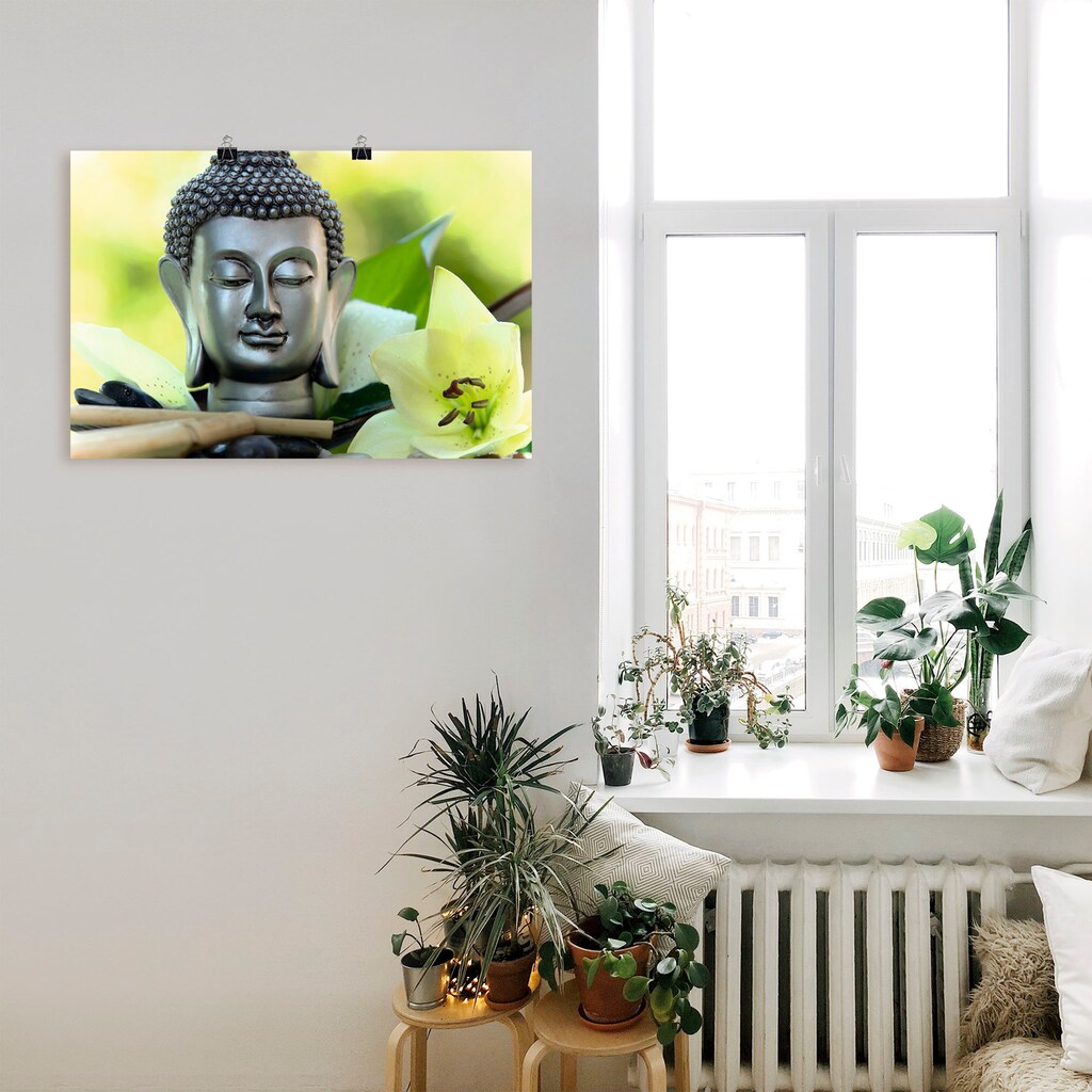 Artland Wandbild »Entspannung und Ruhe mit Buddha«, Buddhismus, (1 St.)