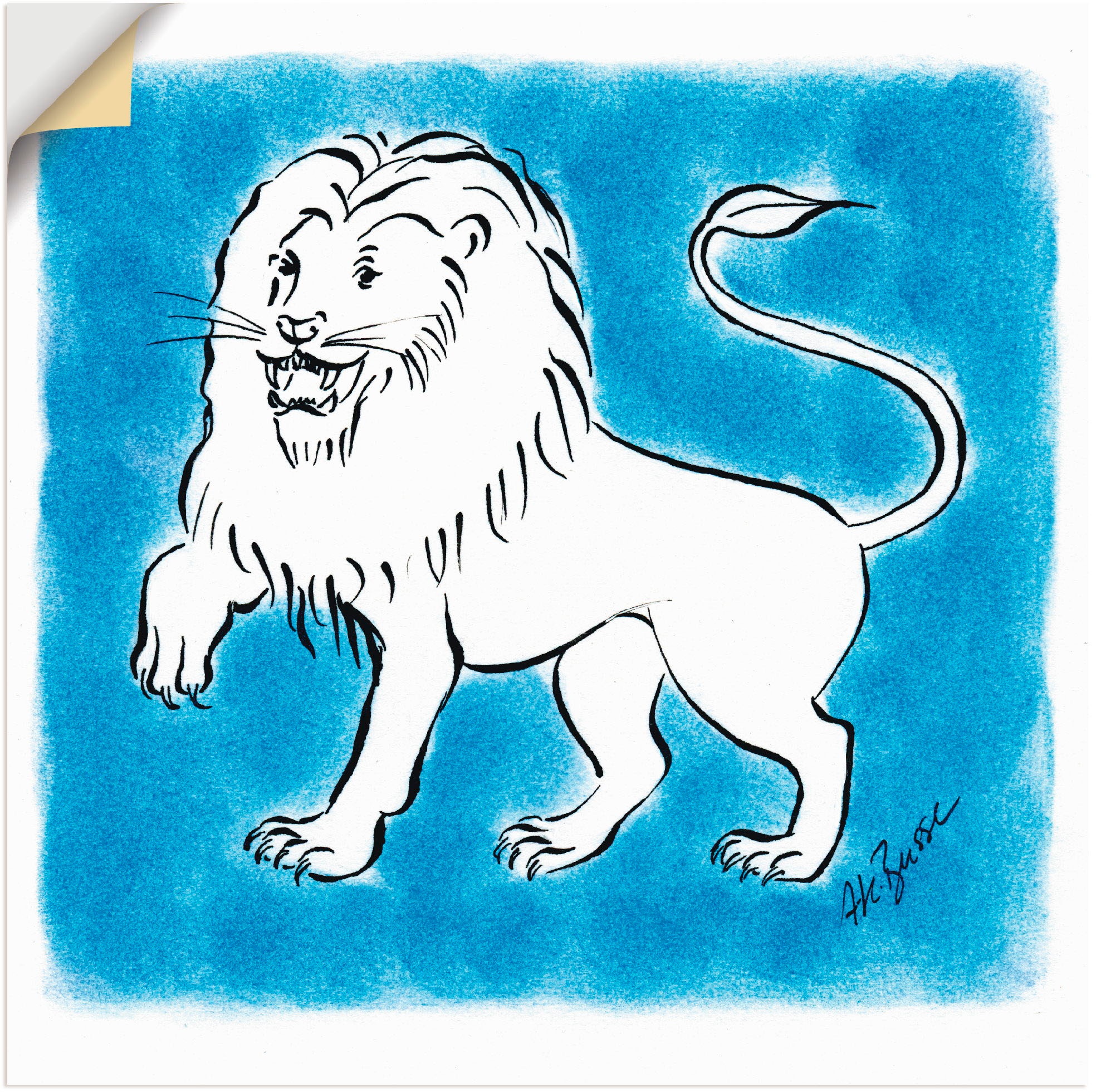 Image of Artland Wandbild »Serie Sternzeichen Löwe«, Sternzeichen, (1 St.), in vielen Grössen & Produktarten -Leinwandbild, Poster, Wandaufkleber / Wandtattoo auch für Badezimmer geeignet bei Ackermann Versand Schweiz