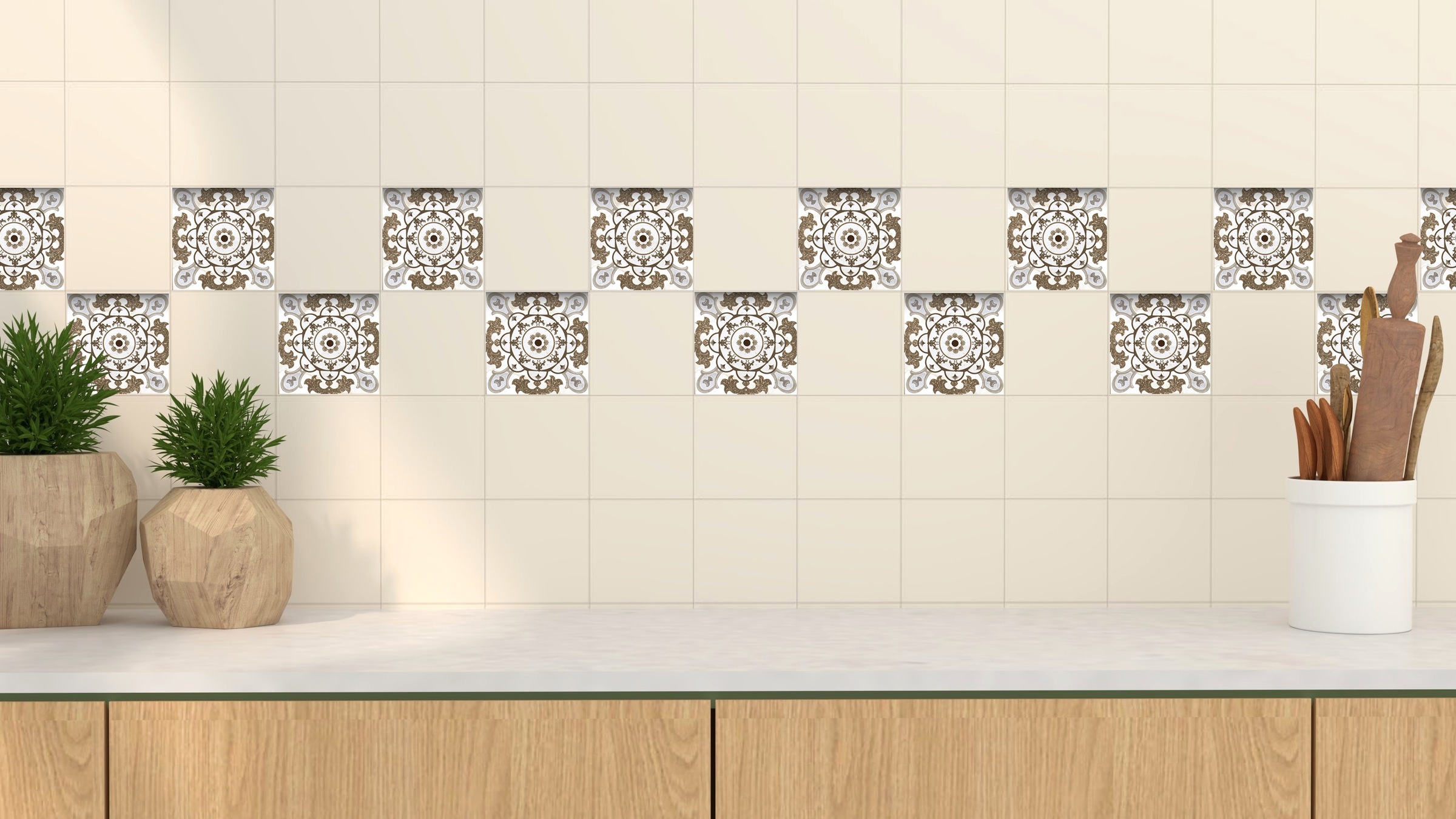 queence Autocollants pour carrelage »Mosaik Muster« Dalles autocollantes, autocollants, lot de 12