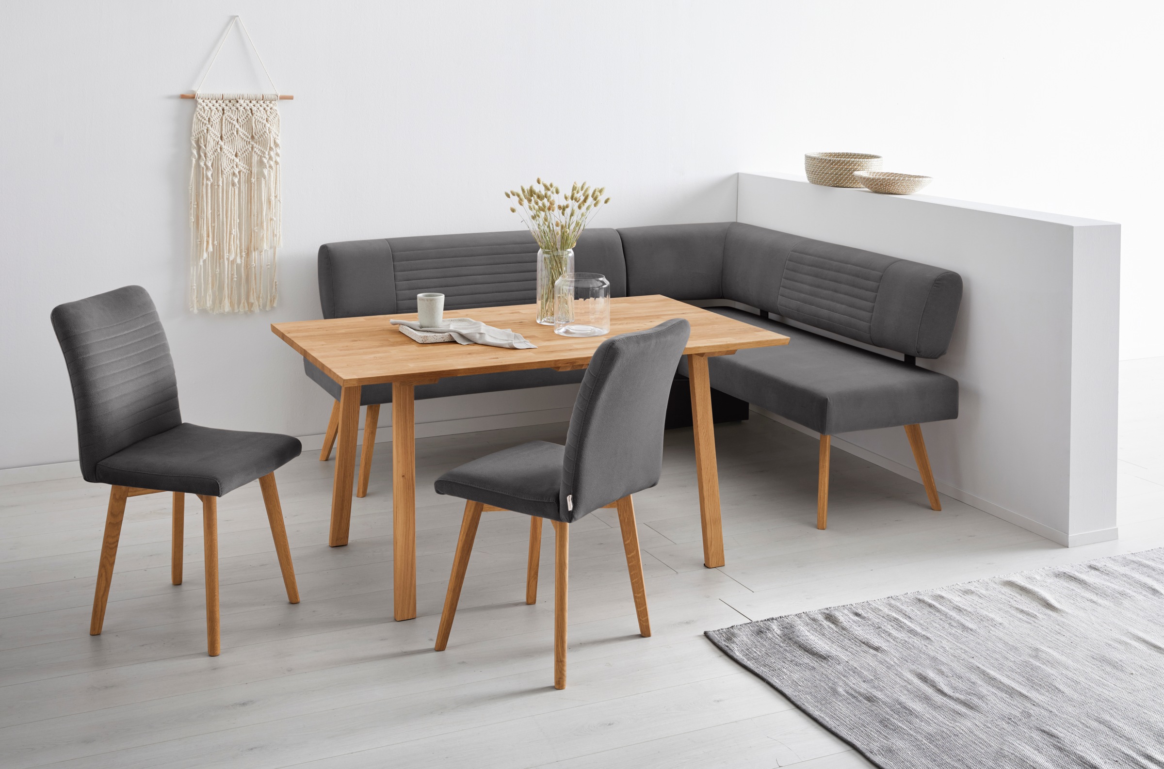 GOODproduct Eckbank »Alessja«, Breite langer Schenkel 192 oder 212 cm, Gestell aus Eiche Massivholz