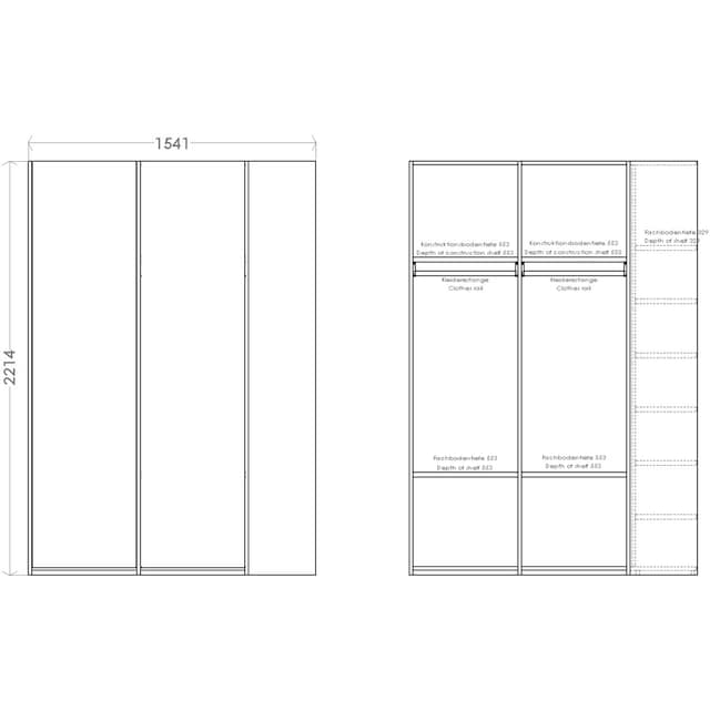 Müller SMALL LIVING Kleiderschrank »Modular Plus Variante 2«, inklusive  links oder rechts montierbarem Seitenregal kaufen