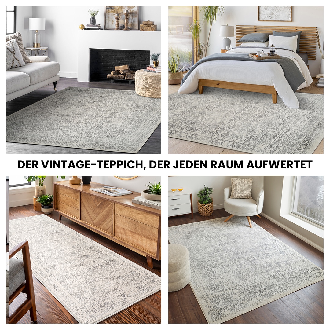 Livabliss Teppich »OTTAWA«, rechteckig, 9 mm Höhe, Vintage Orientteppich, Kurzflor Boho Wohnzimmerteppich, Läufer