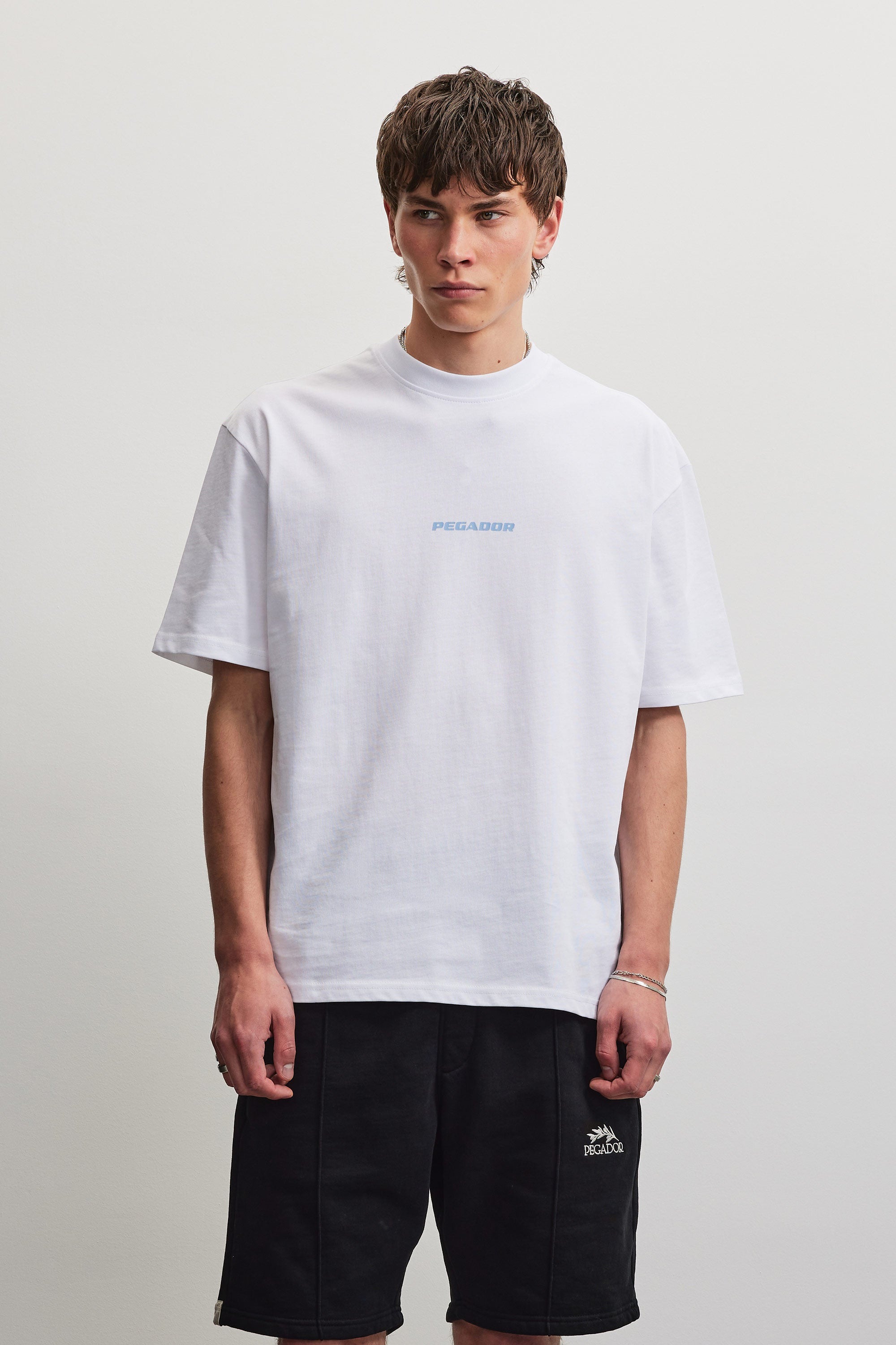 Image of PEGADOR Rundhalsshirt "COLNE LOGO OVERSIZED TEE" Baumwolle, oversize