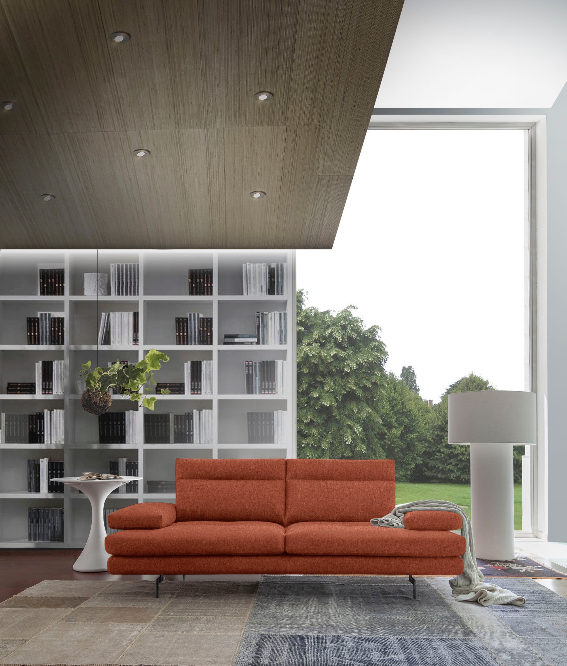 CALIA ITALIA 3,5-Sitzer »Toby Wing, italienisches Designsofa, super bequem, Megasofa« inkl. Sitztiefenverstellung und Armteilfunktion, Füsse in Schwarz matt