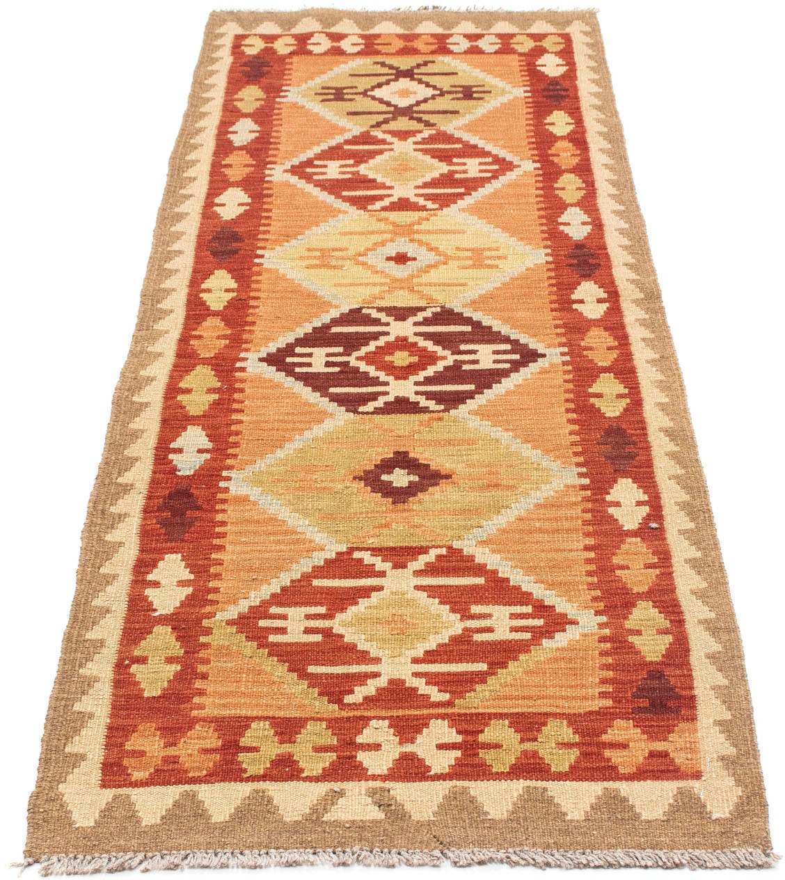 Image of morgenland Läufer »Kelim Medaillon Marrone chiaro 201 x 64 cm«, rechteckig, 0,4 mm Höhe, OrientOptik bei Ackermann Versand Schweiz