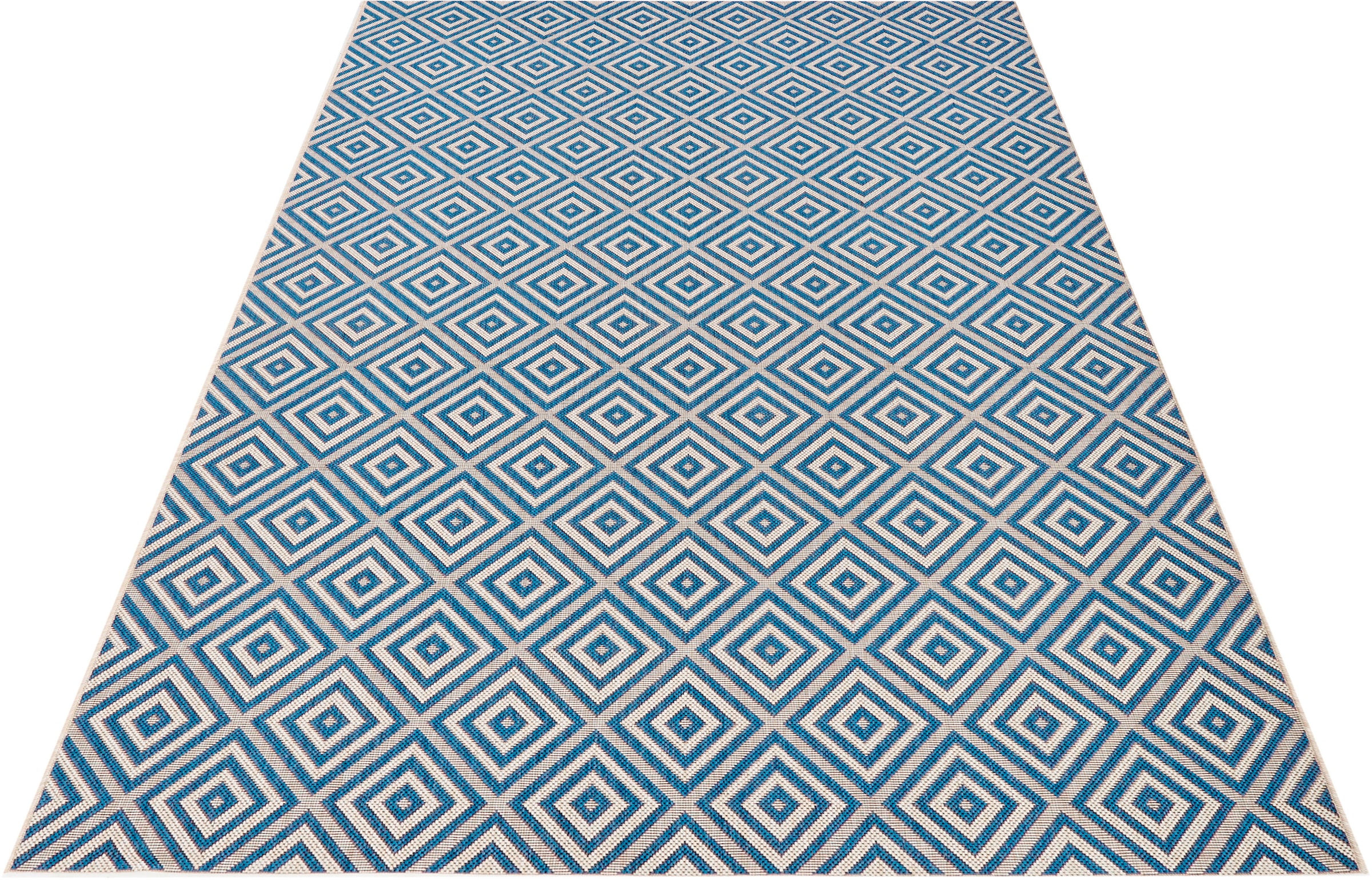 NORTHRUGS Teppich »Karo«, rechteckig, 8 mm Höhe, In- & Outdoor, Läufer, Wetterfest, Raute, Balkon, Garten, Flur