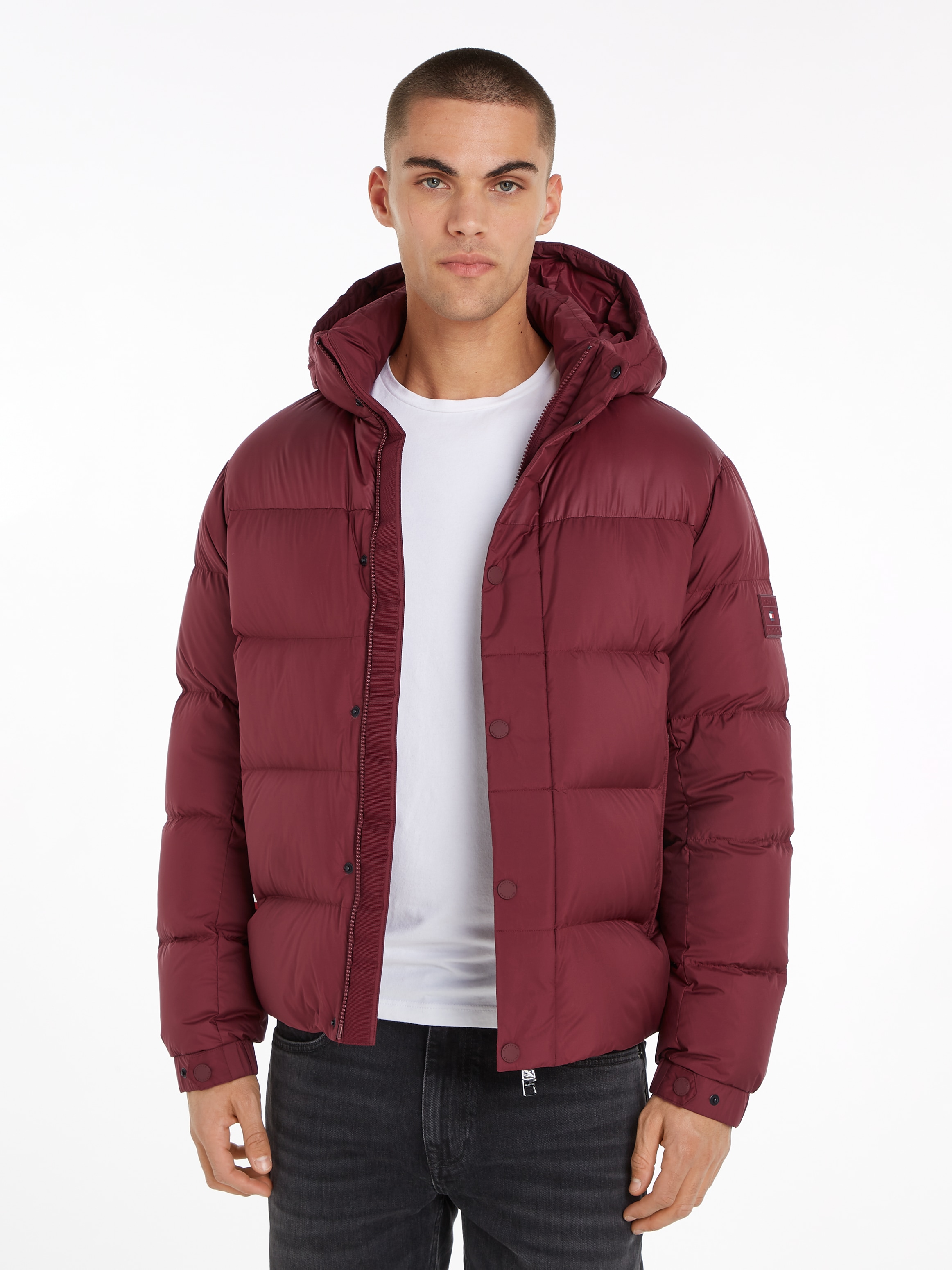 Image of Tommy Hilfiger Steppjacke "MIX DOWN HOODED PUFFER JACKET" mit Kapuze mit abnehmbarer Kapuze
