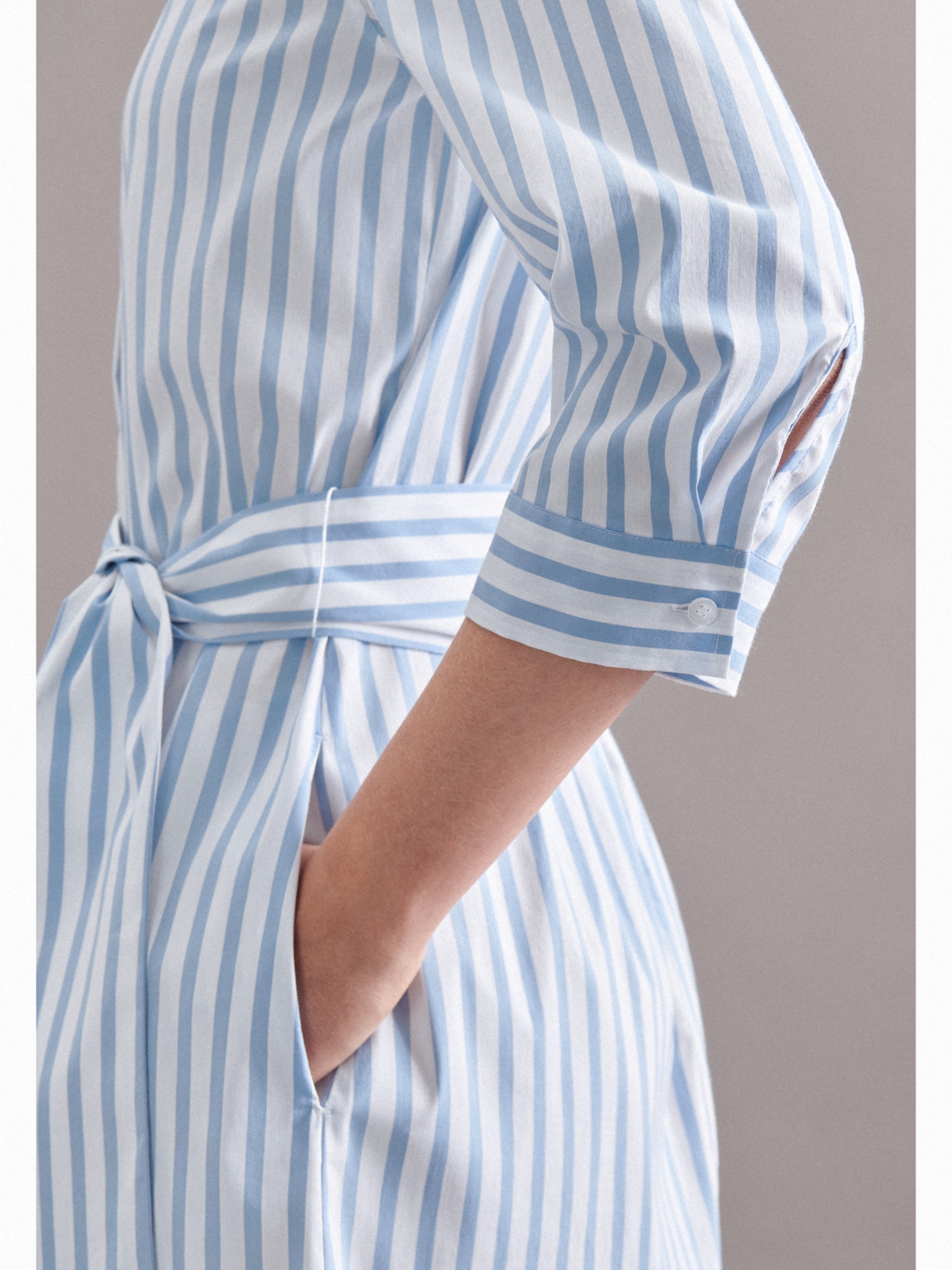 seidensticker Robe d'été »Schwarze Rose« 3/4-Arm Kragen Streifen