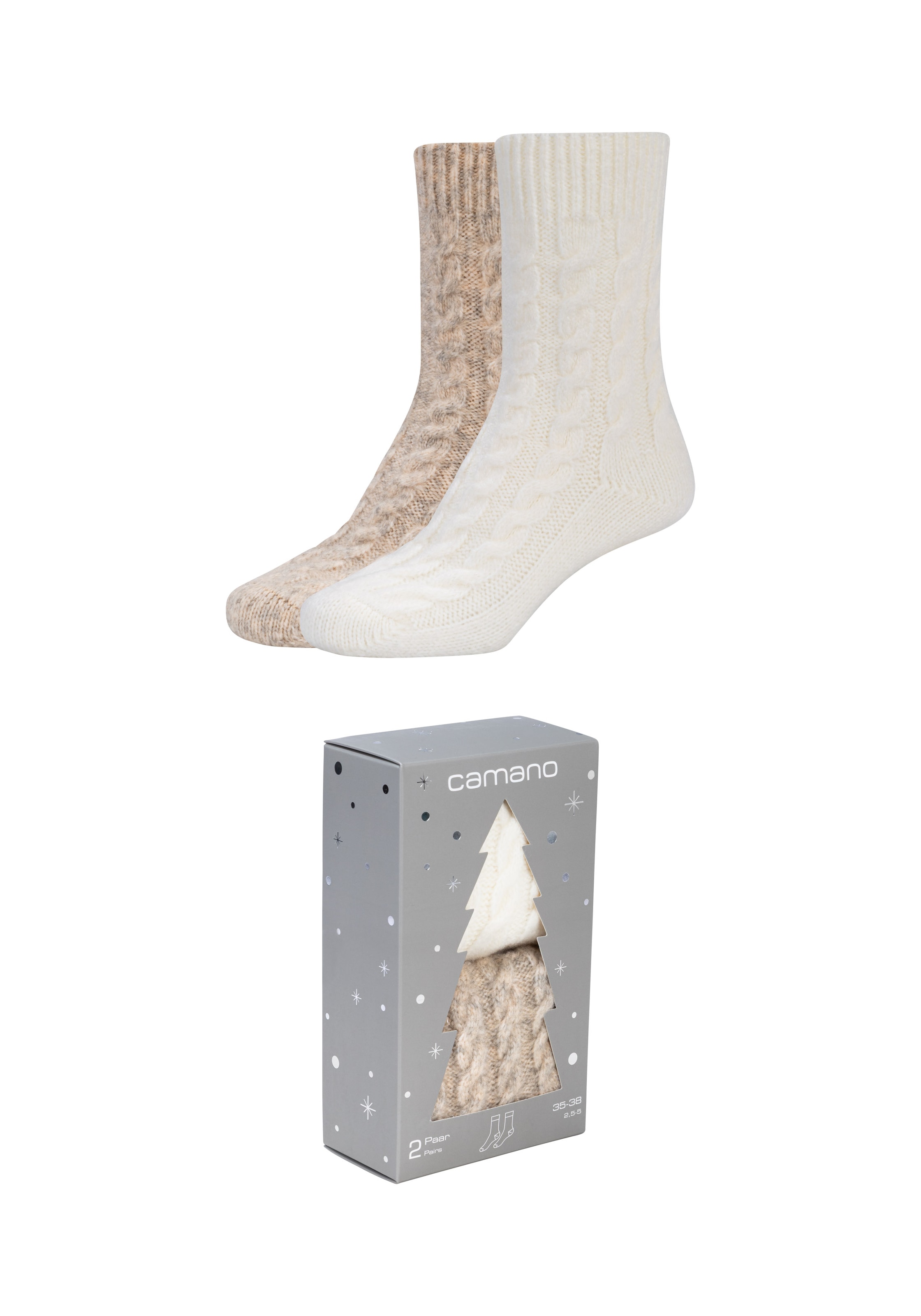 Image of Camano Socken 2 Paar, mit weichen Zehennähten, wärmende Qualität, langlebig verarbeitet