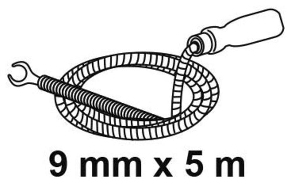 Kirchhoff Rohrreinigungsspirale, 9 mm x 5 m, Abflussspirale für eine umweltfreundliche Reinigung