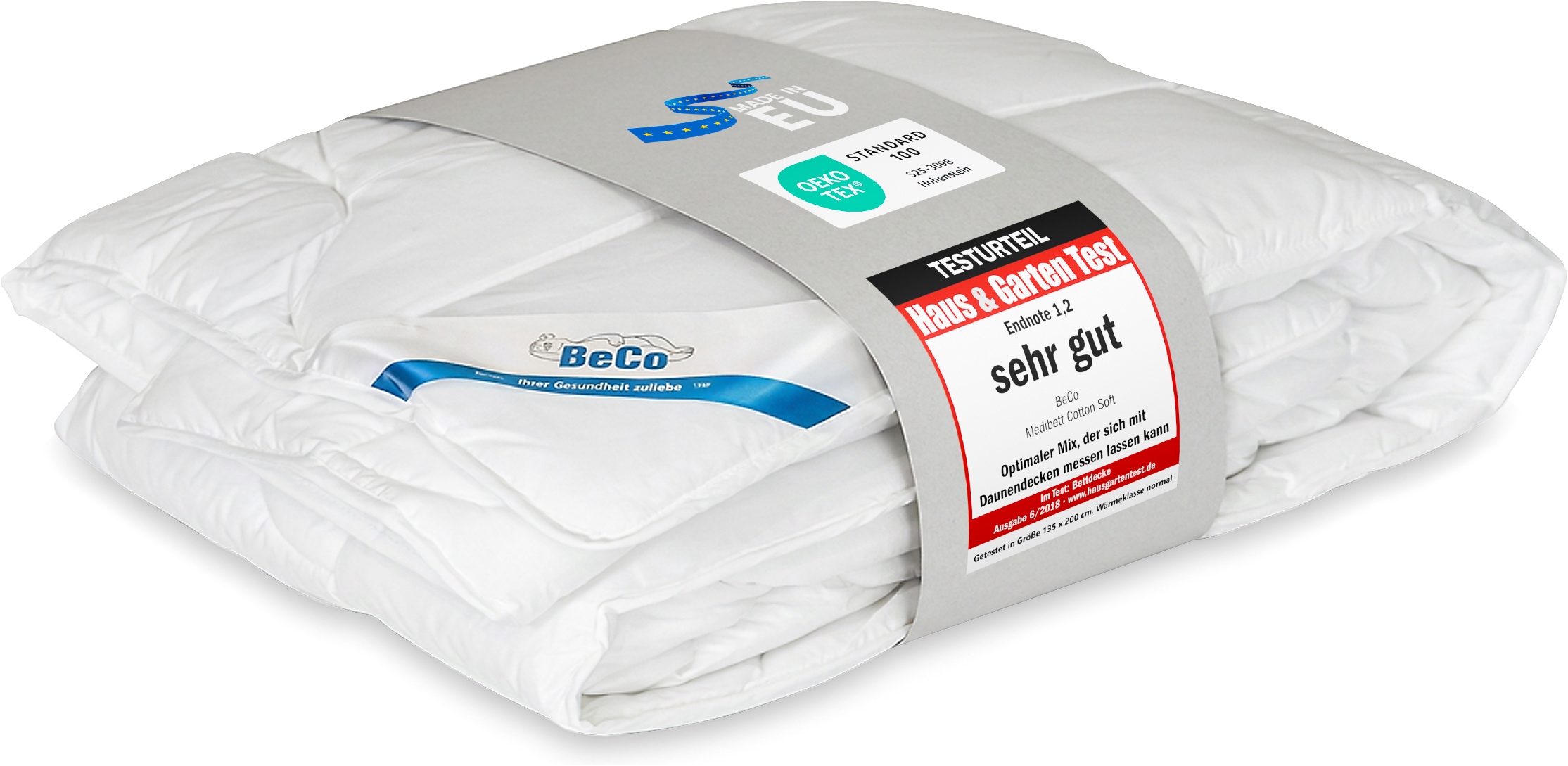 Image of Beco Microfaserbettdecke "Medibett Cotton Soft, Bettdecken für Sommer und Winter, Decke" leicht Füllung Polyester 1 Stk. tlg. Bettdecke 135x200 cm, allergiker geeignet (Hausstauballerker)