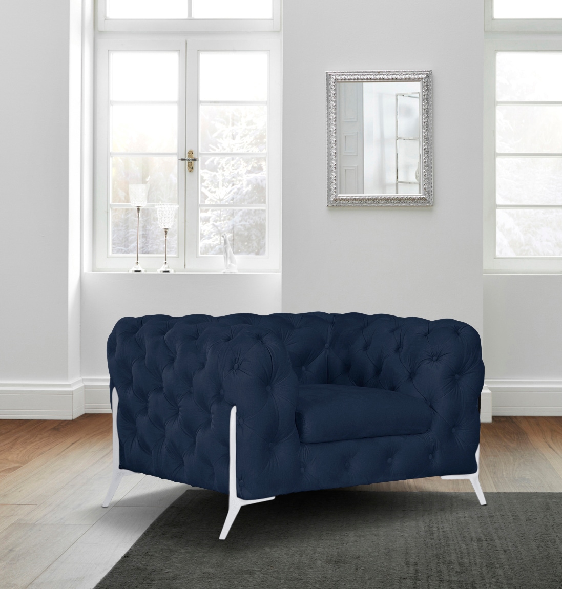 Leonique Chesterfield-Sessel »Amaury Sessel«, aufwändige Knopfheftung, moderne Chesterfield Optik, Fussfarbe wählbar