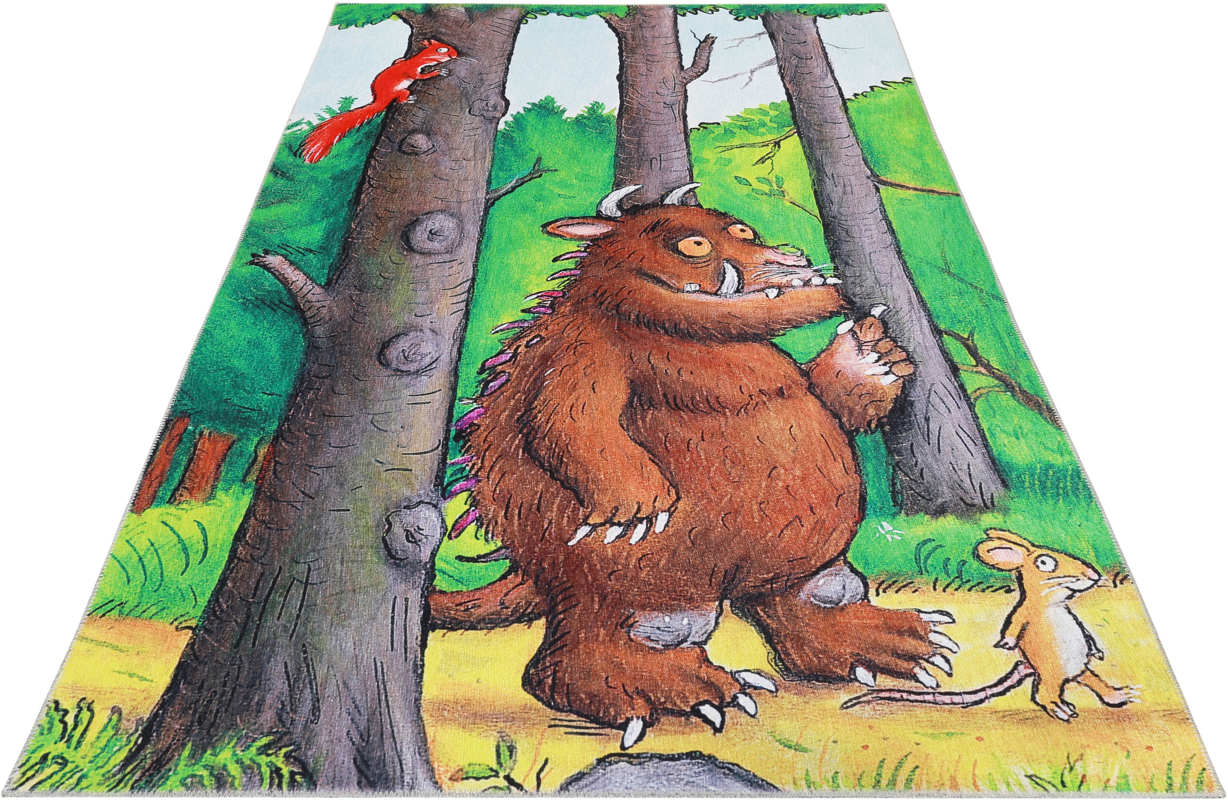 DER GRÜFFELO Kinderteppich "Wanderlo GR-0171" rechteckig 6 mm Höhe aktueller Grüffelo Teppich, Kurzflor mit hohem Baumwollanteil