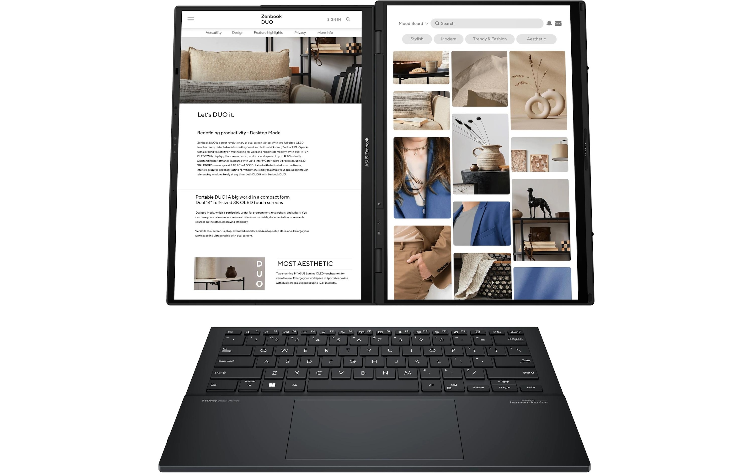 Asus Convertible Notebook »Duo OLED (UX8406CA-PZ961W)«, 35,42 cm, / 14 Zoll, Intel, Core Ultra 9, 1000 GB SSD