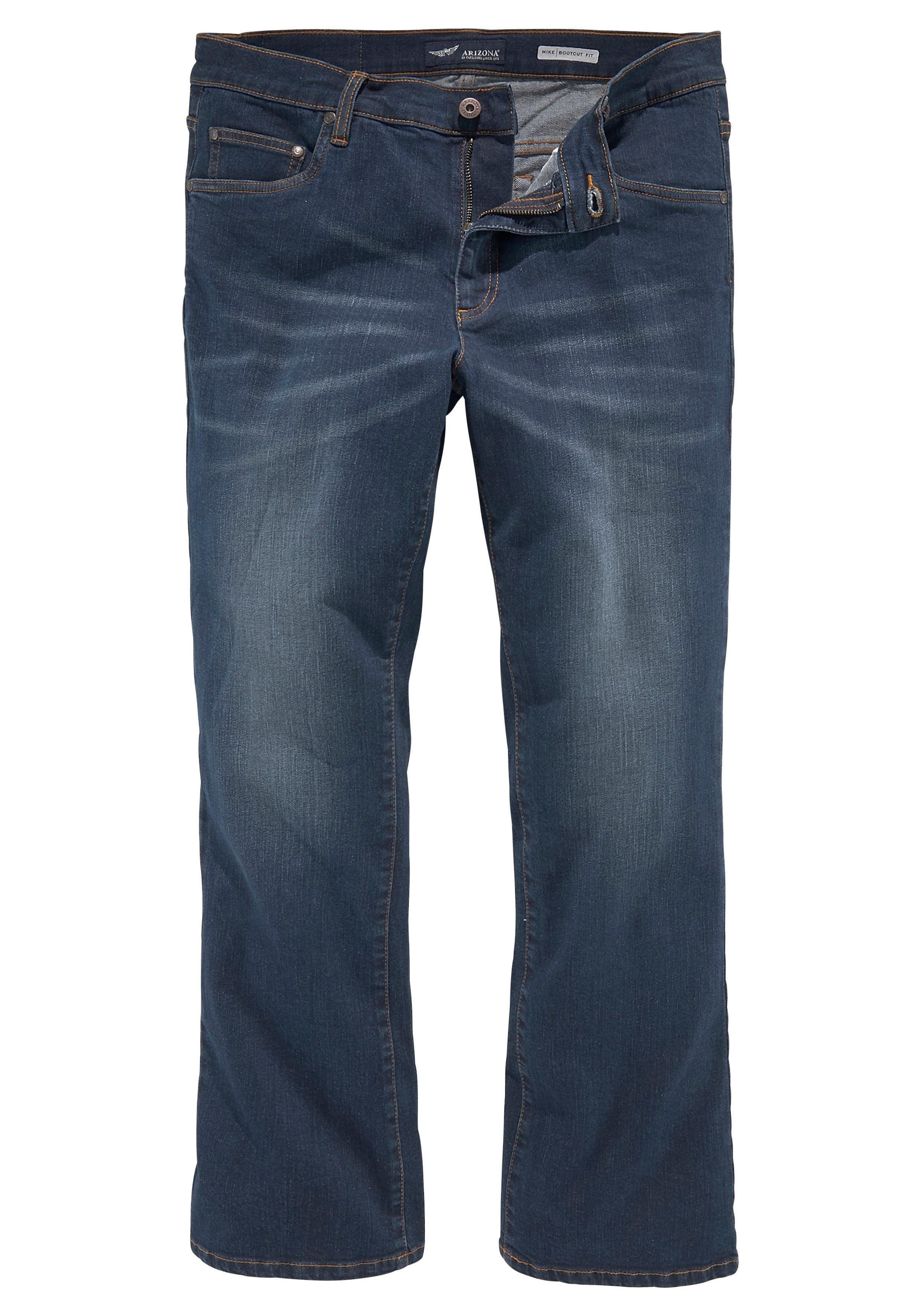 Arizona Bootcut-Jeans »Mike«, ausgestelltes Bein, niedrige Leibhöhe, Stretch-Qualität