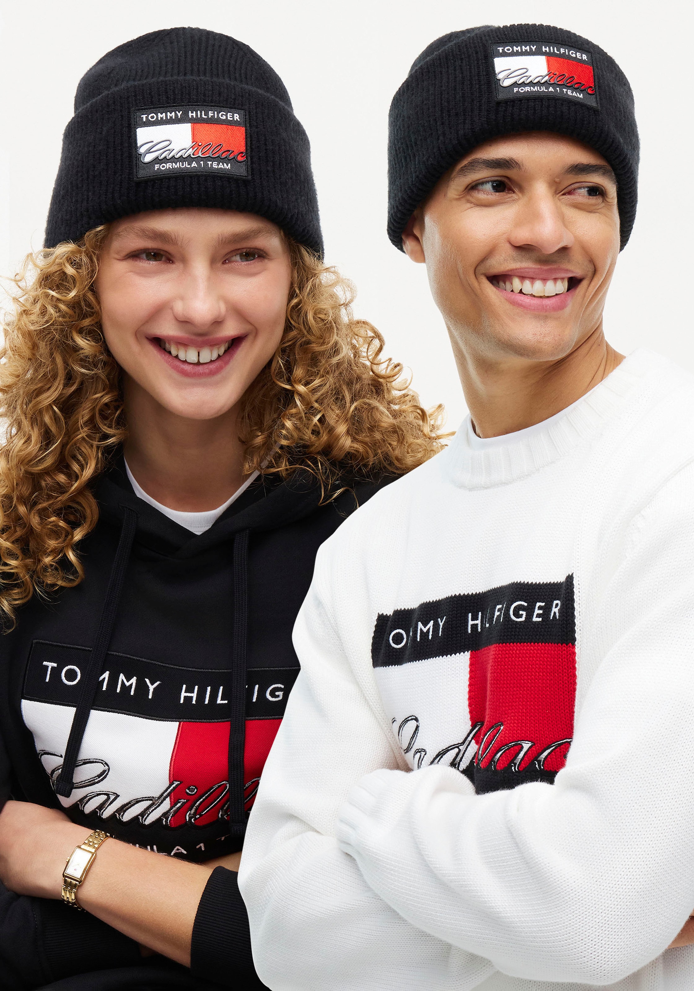 Tommy Hilfiger Beanie »TH x Cadillac Formula 1® Team-Flag-Logo« Wollmix, Unisex