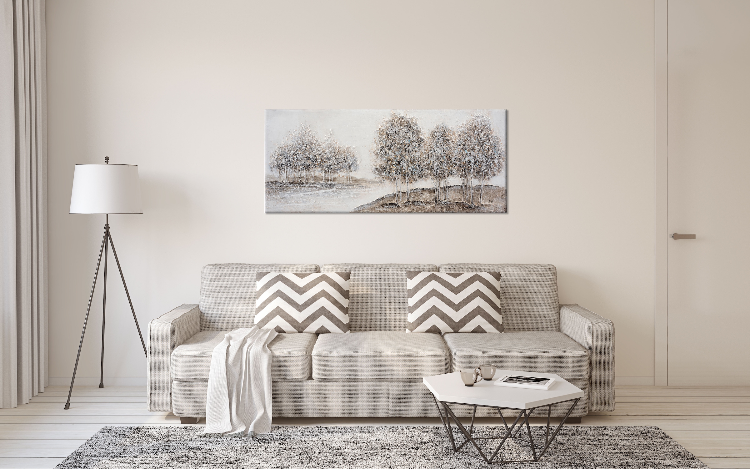 Bönninghoff Ölgemälde »handarbeit BÄUME XXL 60x140 cm – Wandbild Kunst Deko modern« Baumbilder | Bäume | Gemälde | Kunst | Landschaft | Natur 1 Stk. tlg. handgefertigt, jedes Bild ein Unikat