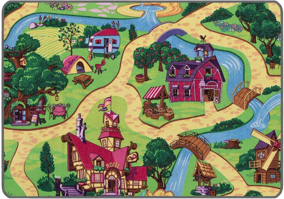 Primaflor-Ideen in Textil Kinderteppich »Spielteppich CANDY TOWN«, rechteckig, 6,5 mm Höhe, Kurzflor, Strassen-Spiel-Teppich, Kinderzimmer