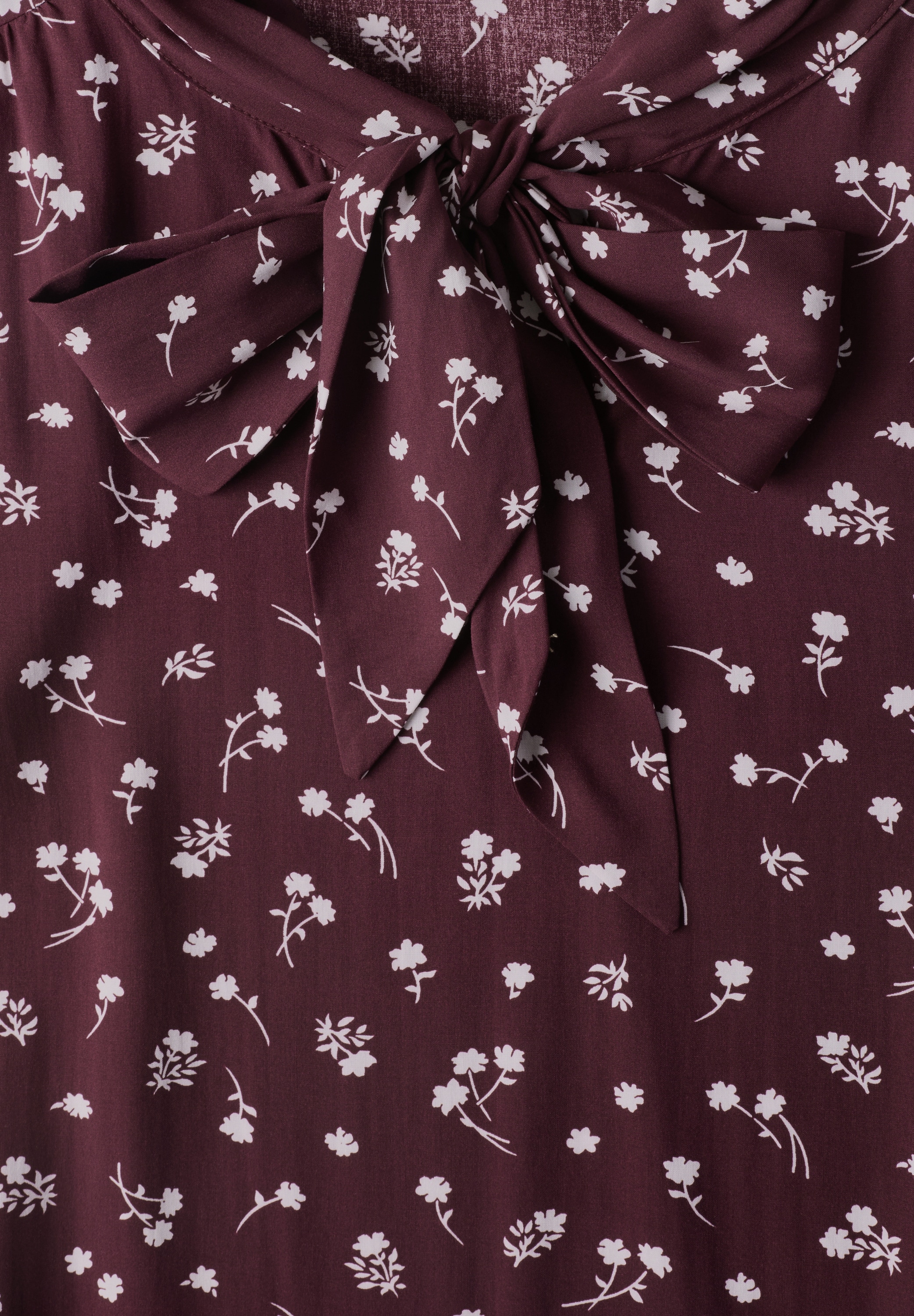 STREET ONE Langarmbluse mit Allover-Prints und Schleifendetail
