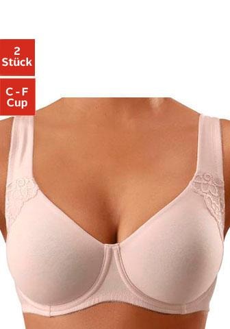 Image of petite fleur Minimizer-BH Packung, 2 Stück, mit Bügel, mit doppellagigen Cups und breiteren Trägern